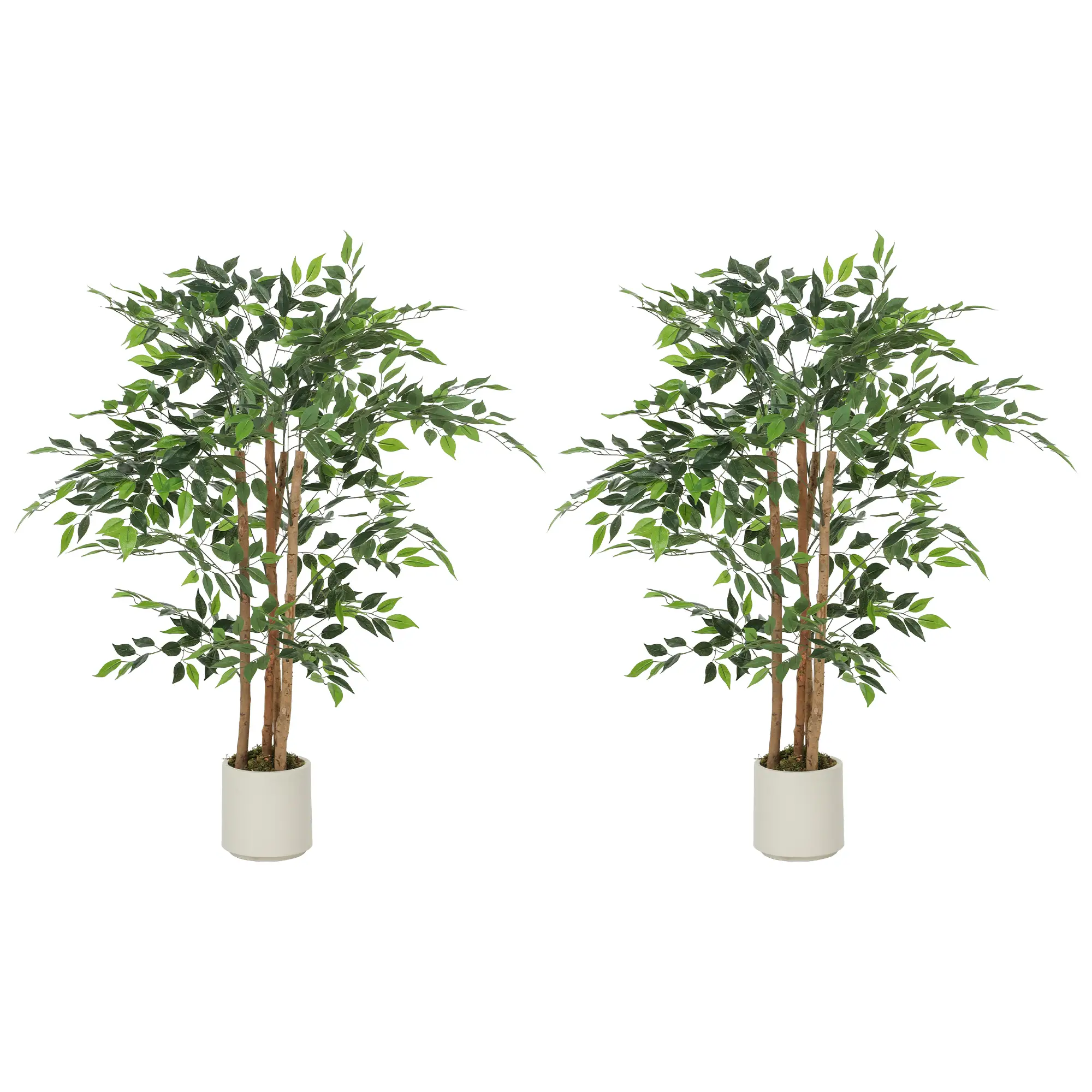 4FT Artificial Banyan Tree Set Of 2, Fake Potted Tree With Wood Trunk - Image 11