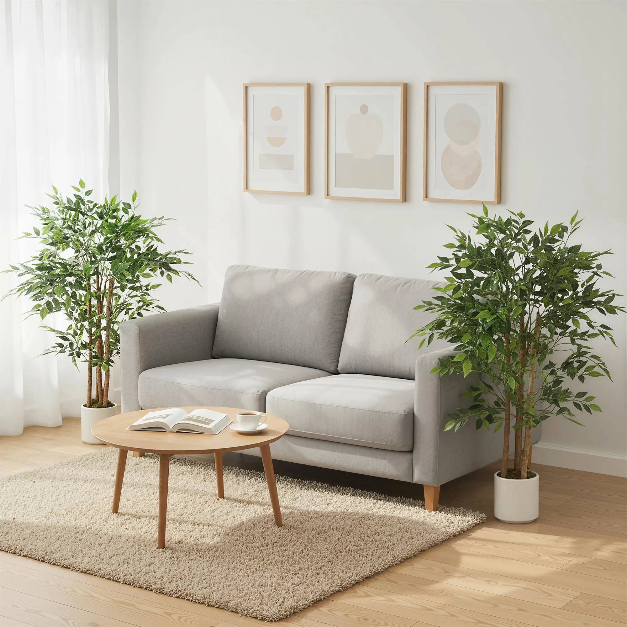4FT Artificial Banyan Tree Set Of 2, Fake Potted Tree With Wood Trunk - Image 8