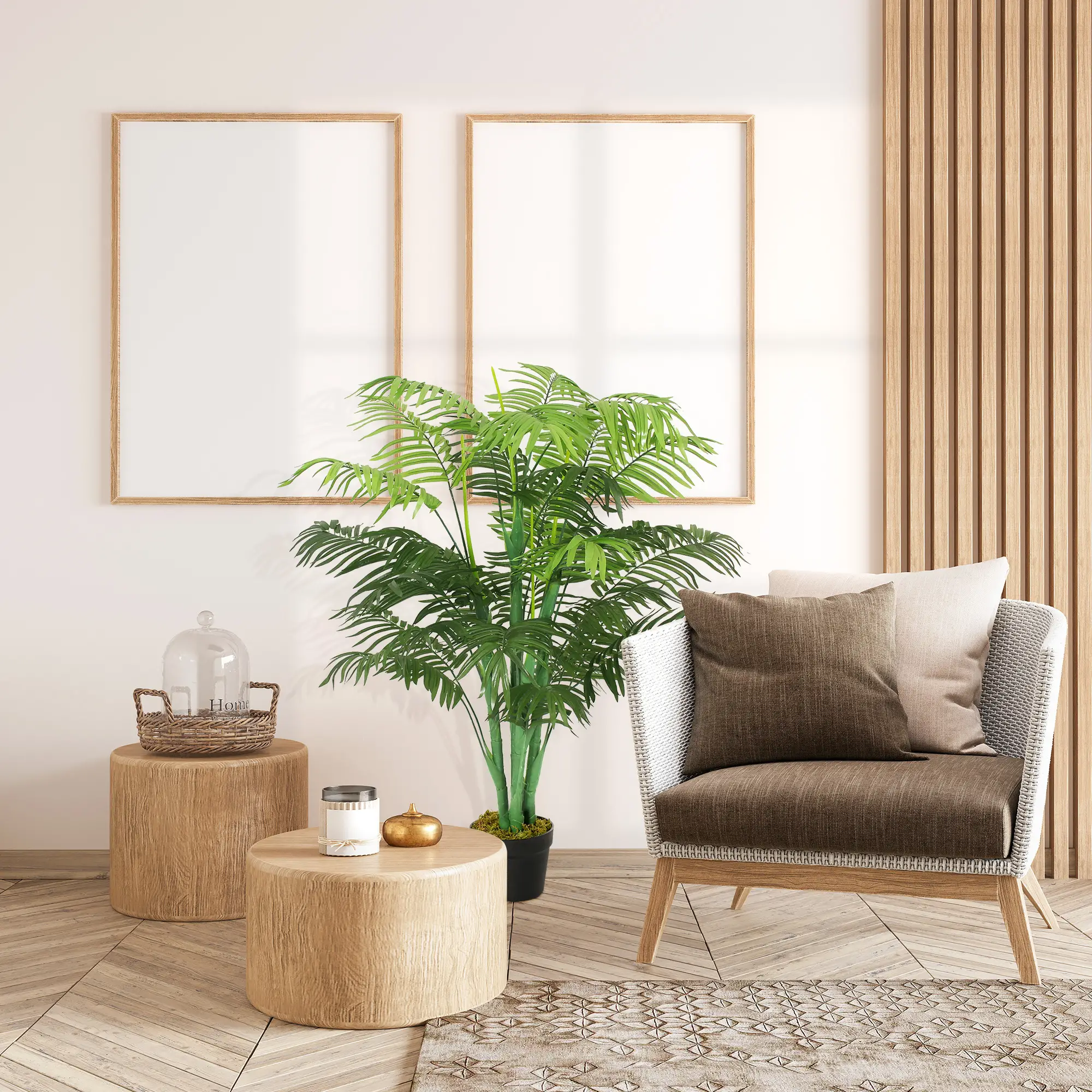 4FT Artificial Palm Tree, Fake Tropical Plant, Green - Image 10