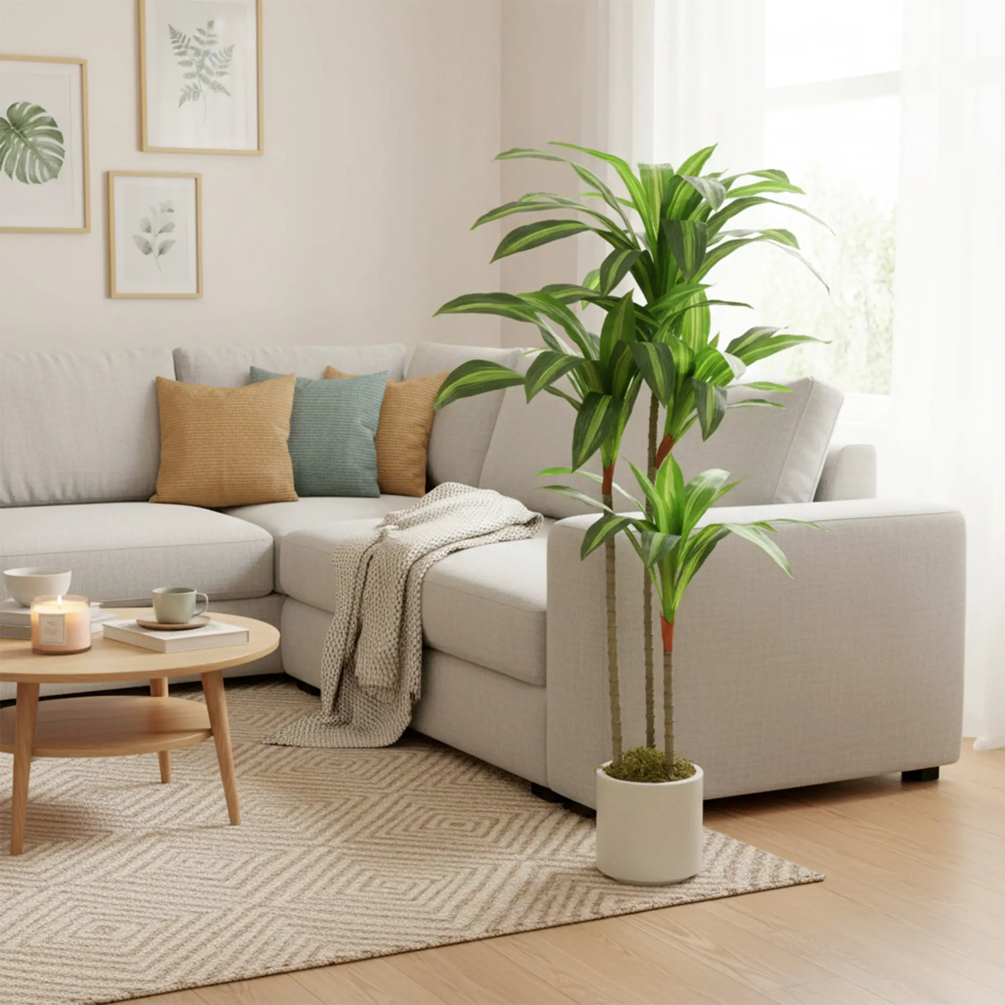 4FT Dracaena Artificial Plant, Bendable Trunks, Green - Image 8