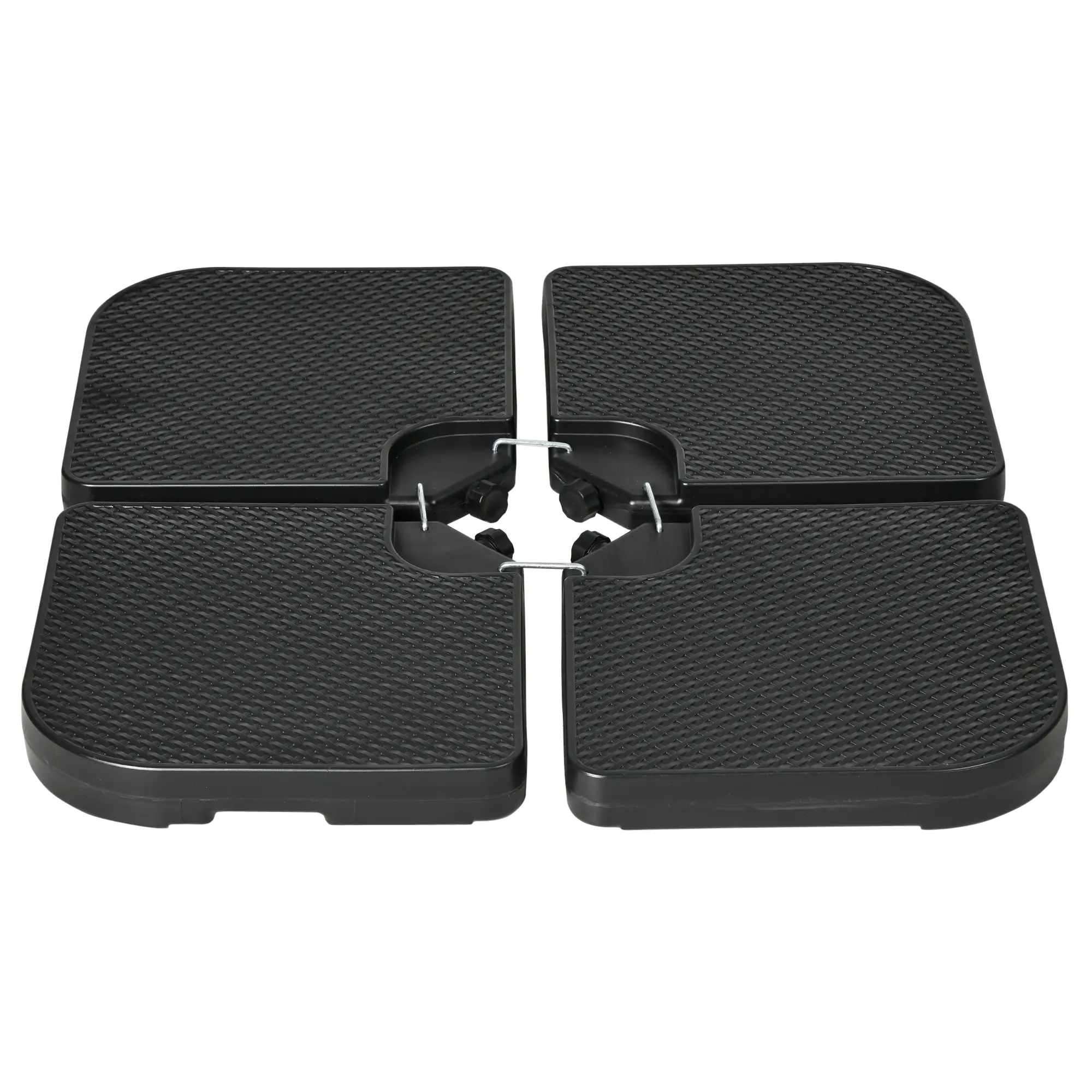 4PCs Cantilever Umbrella Base Weights, HDPE Water or Sand Filled, Black - Image 11