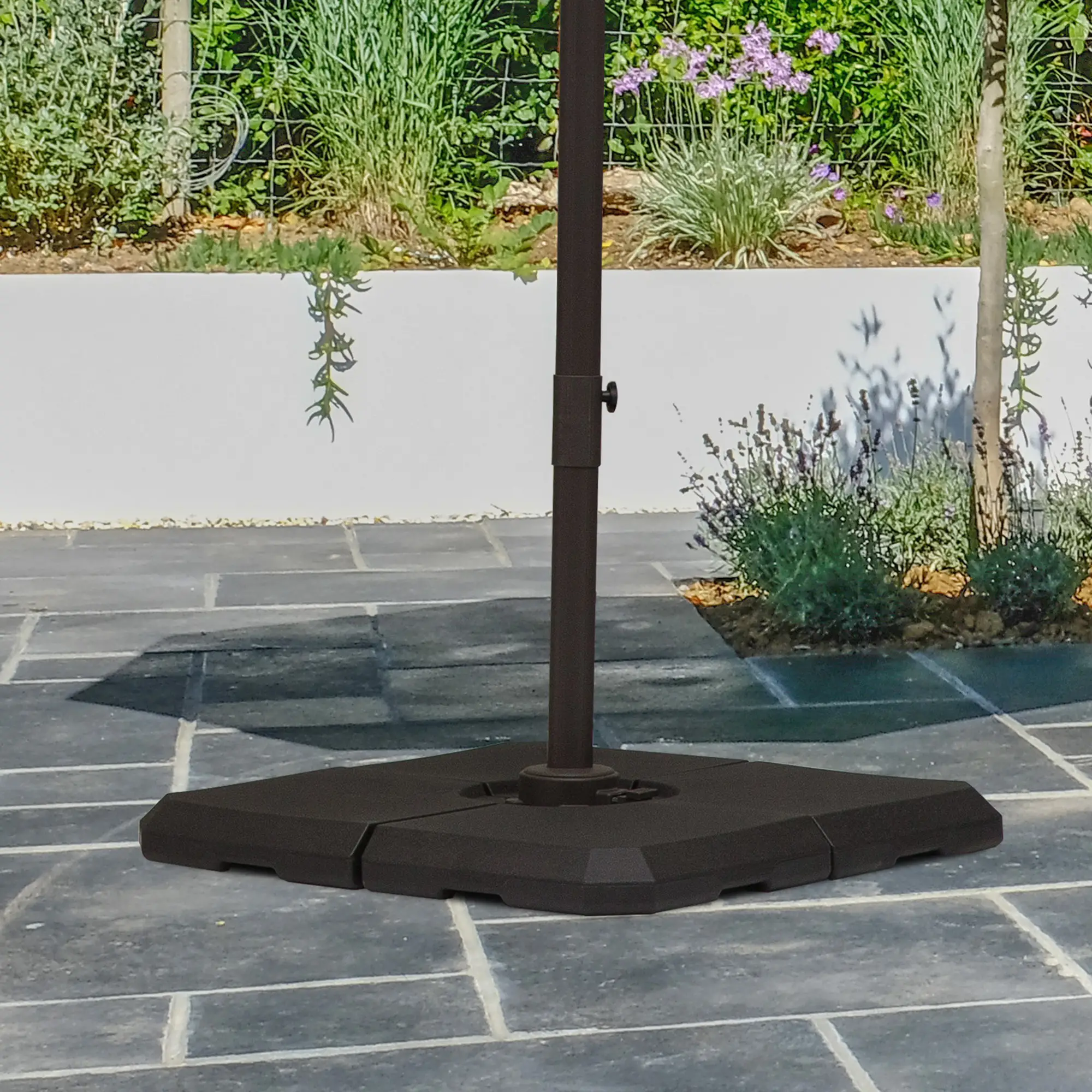 4Pcs Cantilever Umbrella Stand, Fill w/ Sand or Water, Black - Image 8