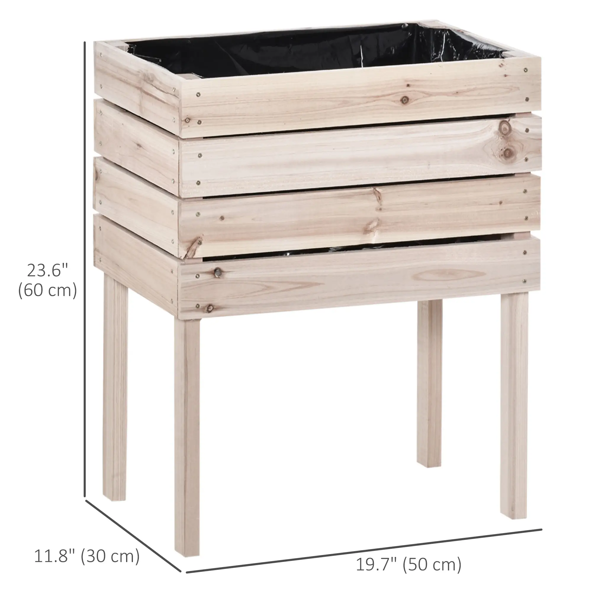 4PCS Wooden Raised Garden Beds, DIY Elevated Planter Box Kit, Indoor Outdoor - Image 3