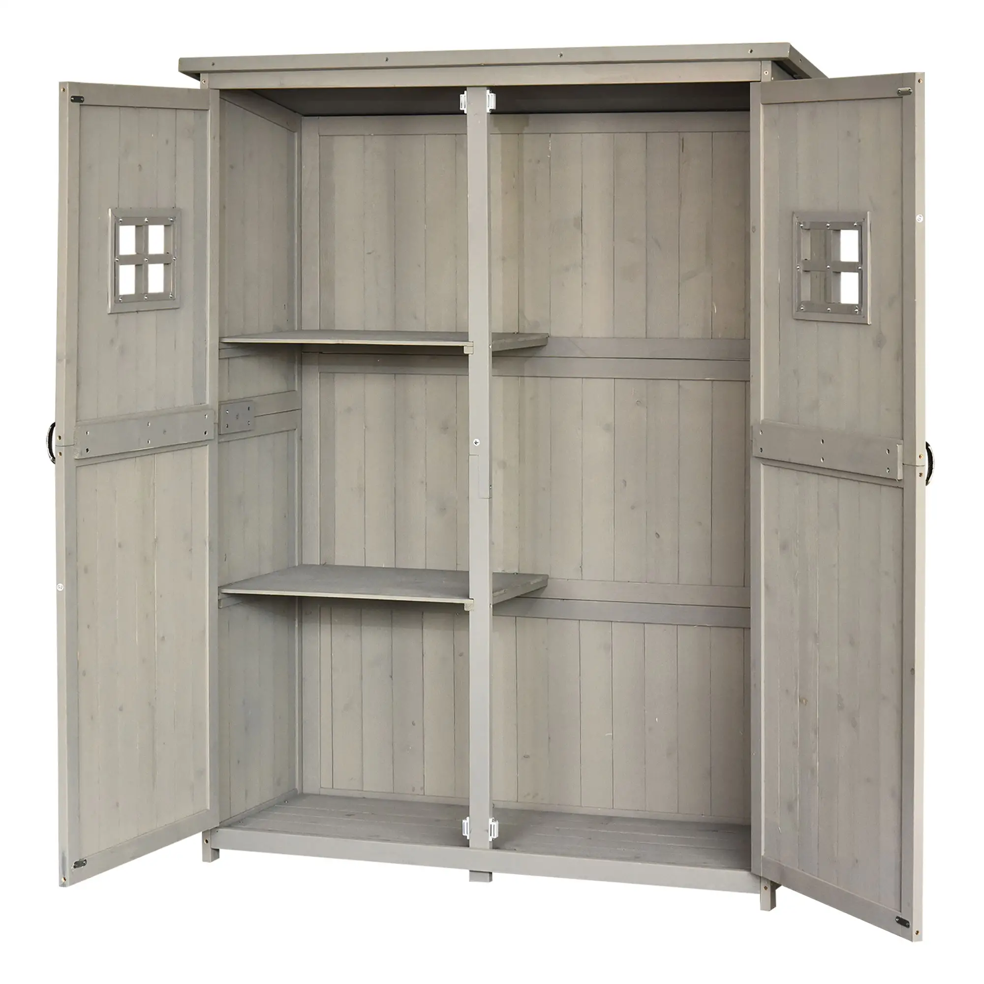 4x1.5ft Wooden Garden Storage Shed, Outdoor Tool Cabinet, Grey - Image 12