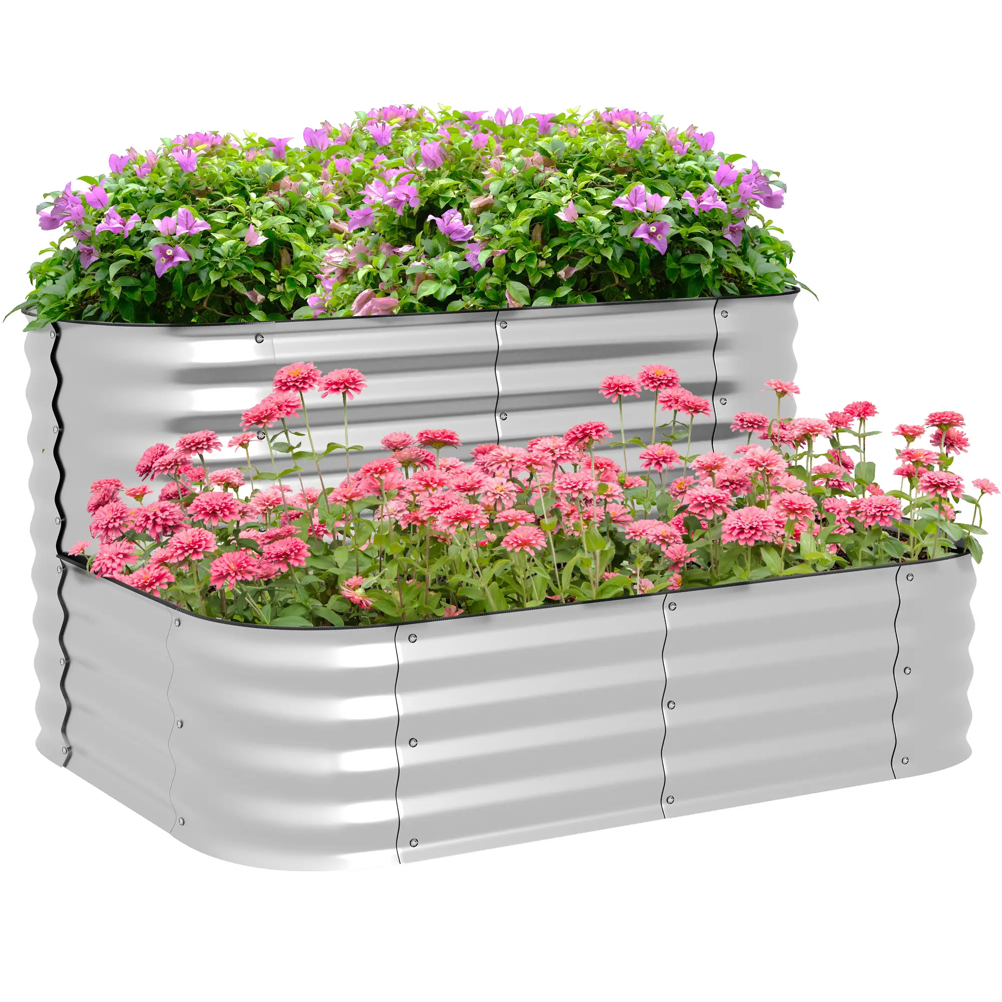 4'x3'x1' Outdoor Raised Garden Bed, 2-Tier Galvanized Planter Box - Image 11