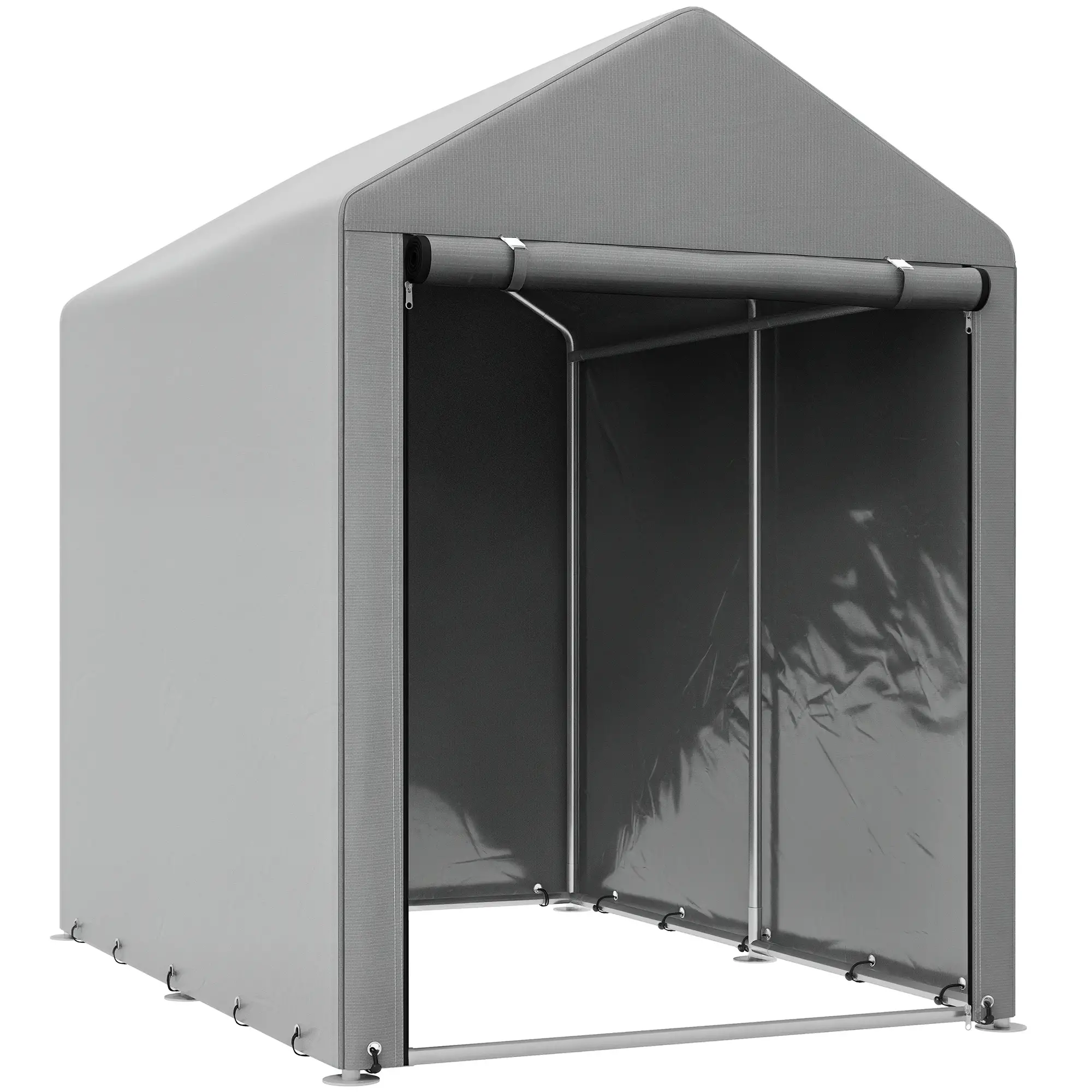 4x6ft Outdoor Storage Shed Tent, Portable with Roll-up Door - Image 11
