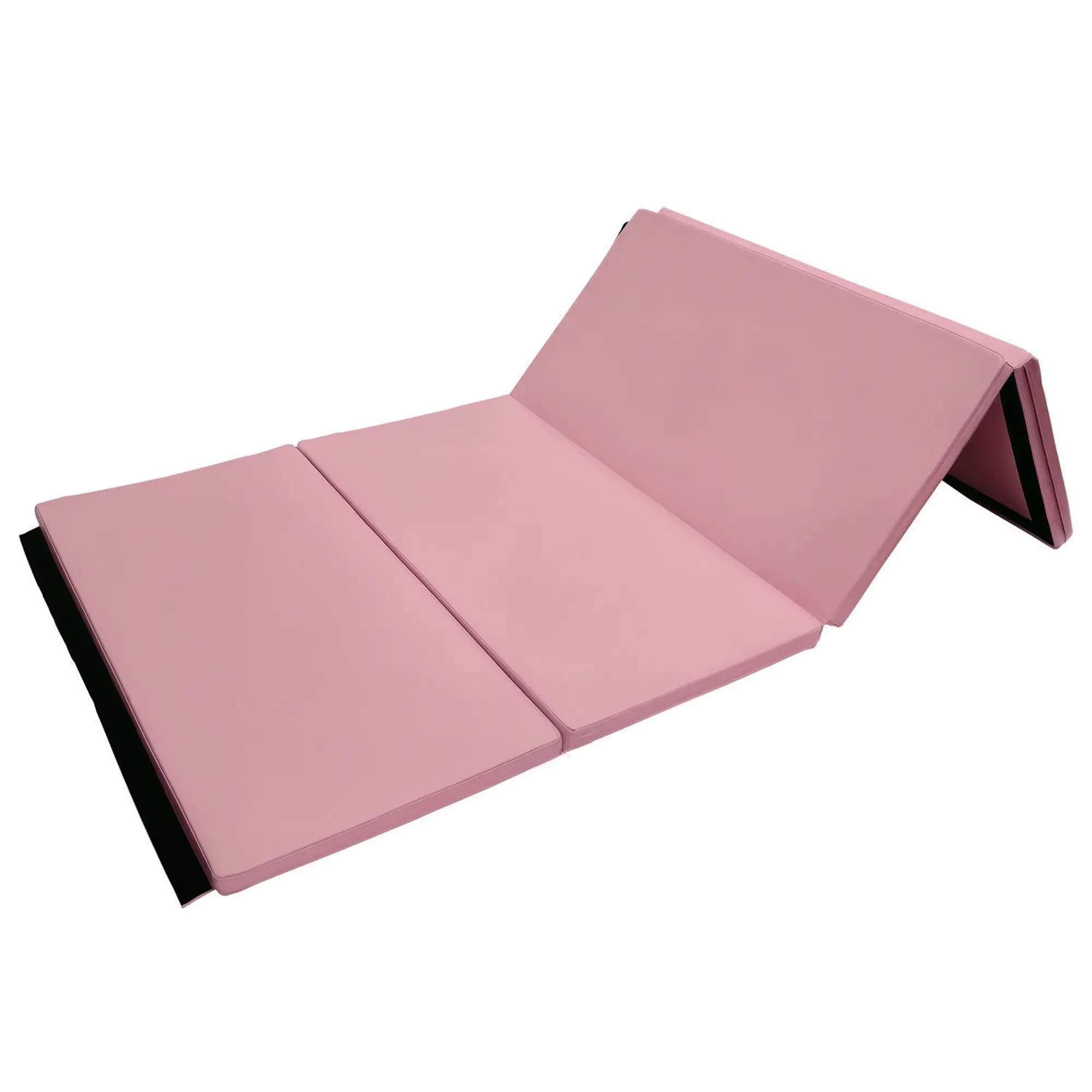 4'x8'x2" Folding Gymnastics Mat, Exercise Mat with Handles, Pink