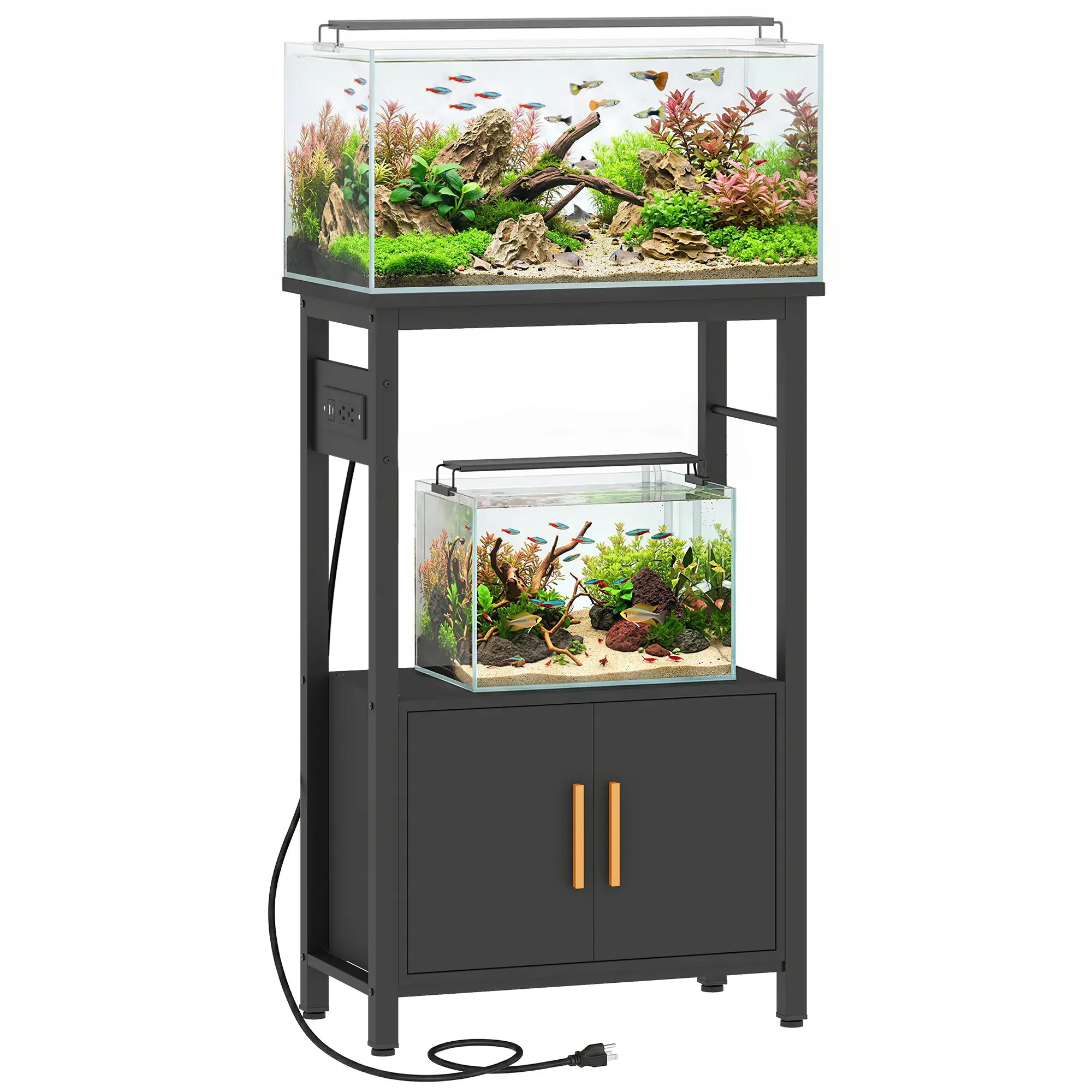 5-10 Gallon Fish Tank Stand Aquarium Stand with Power Outlets, Cabinet, Shelf, 550 lbs Capacity, 20.5" x 11" x 31.5" - Image 11