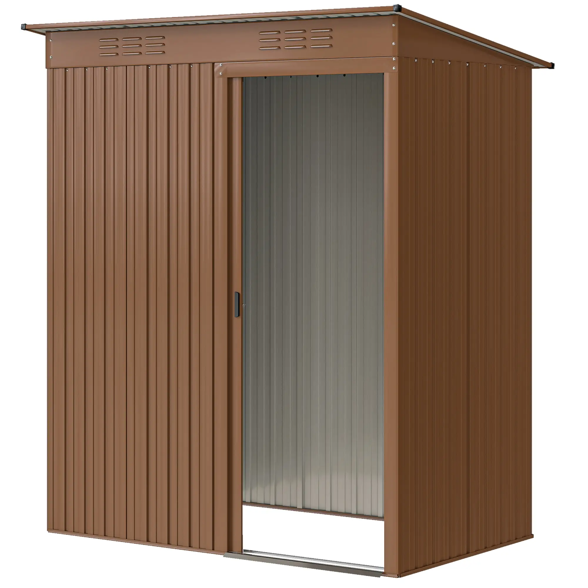 5.2' x 3.5' Metal Garden Shed, Easy Assembly, Light Brown
