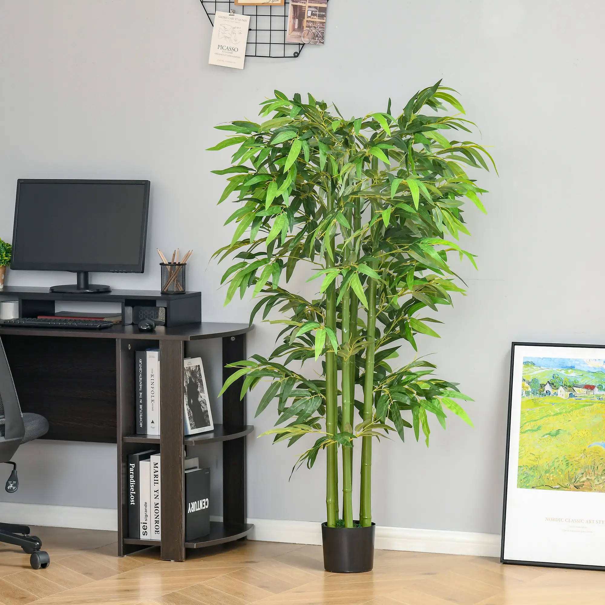 5.3ft Artificial Bamboo Tree with Pot, Indoor Decor for Home, Office - Image 7