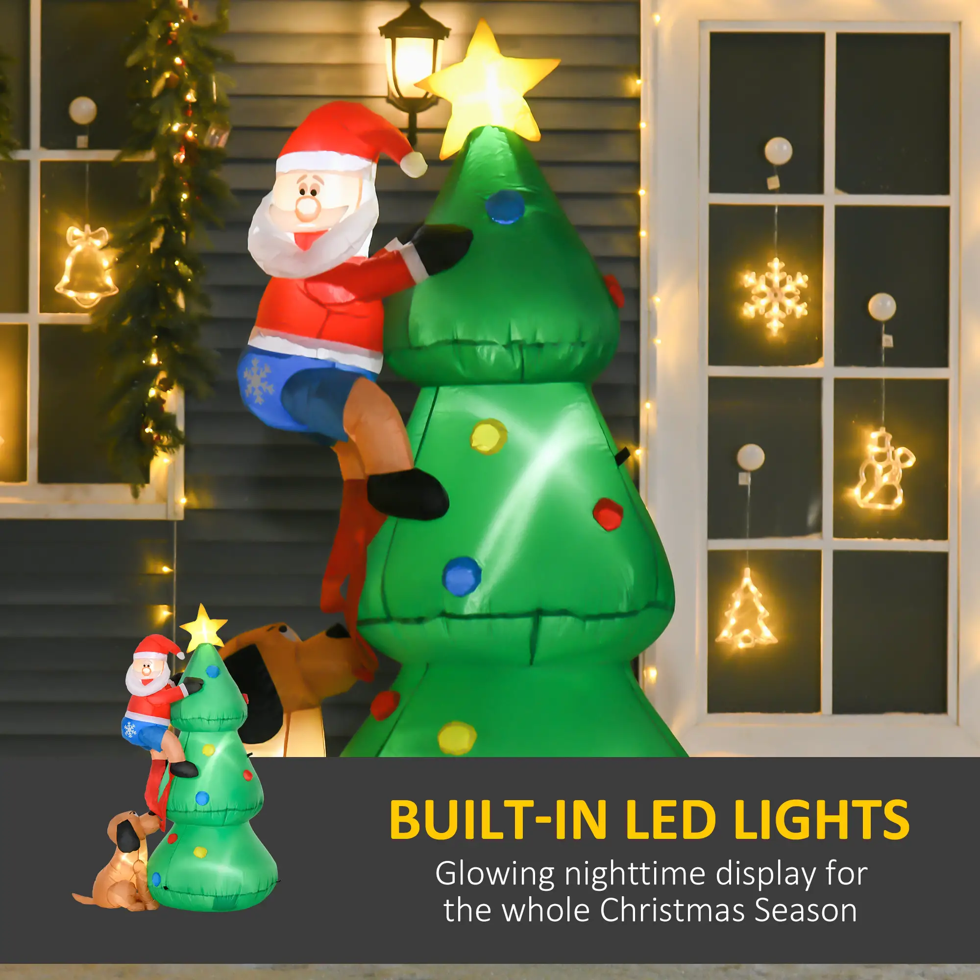 5.9ft Inflatable Christmas Tree, LED Lights, Indoor Outdoor Decor - Image 4