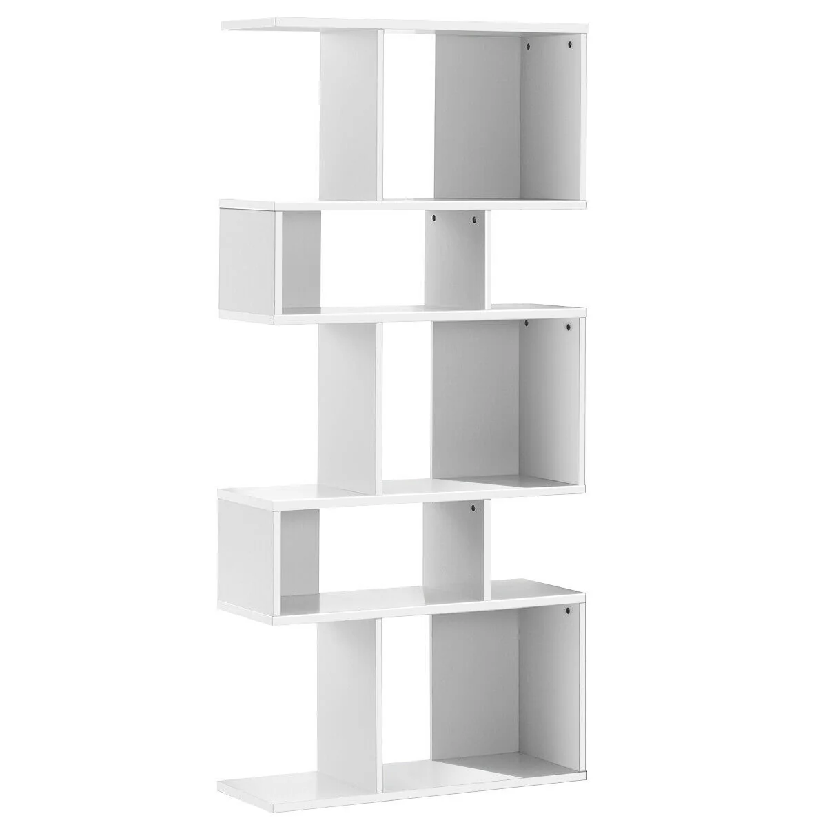 5 Cubes Ladder Shelf, Corner Bookshelf Display Rack, White - Image 4