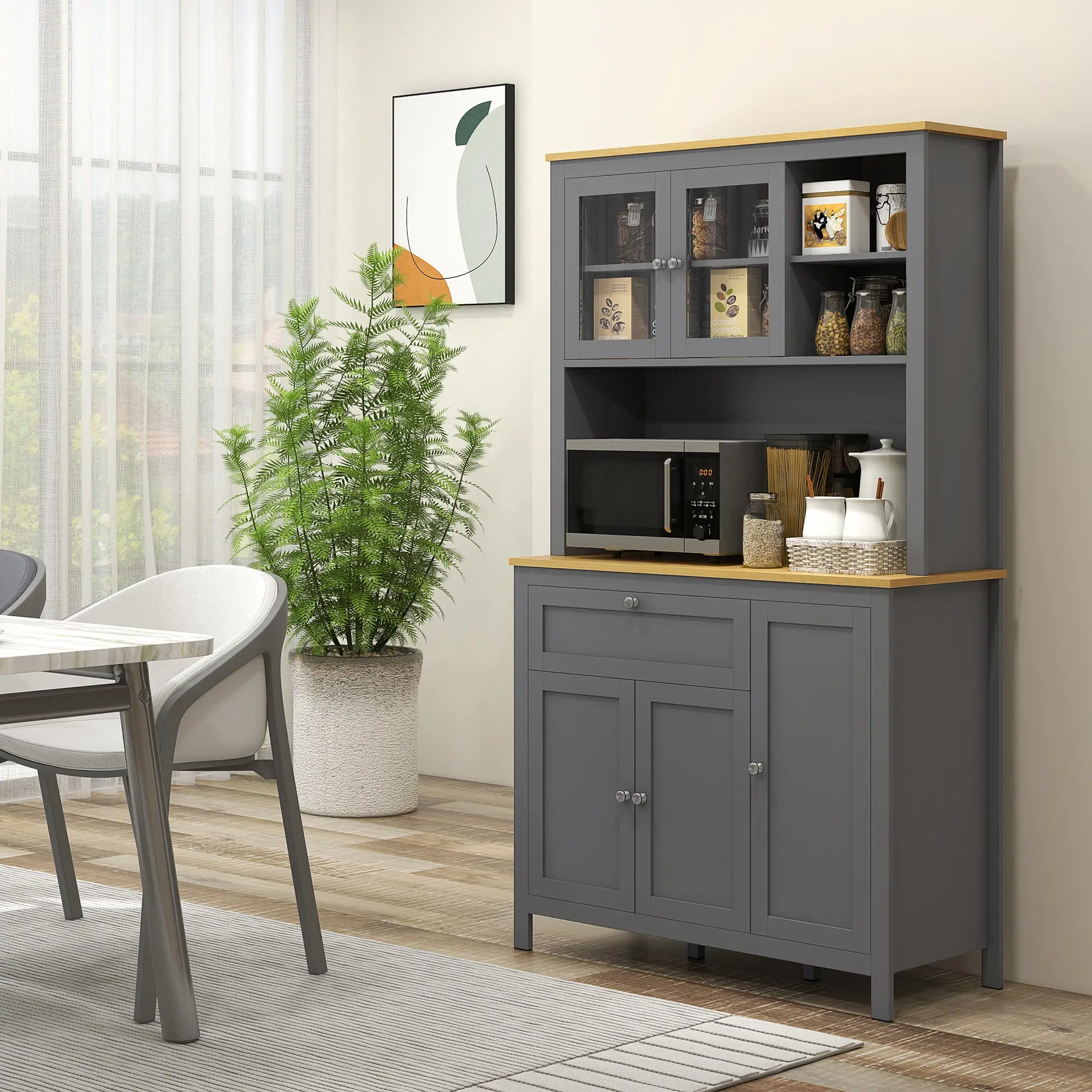 5-Door Kitchen Pantry Cabinet, Adjustable Shelves, 71 Inch - Image 8