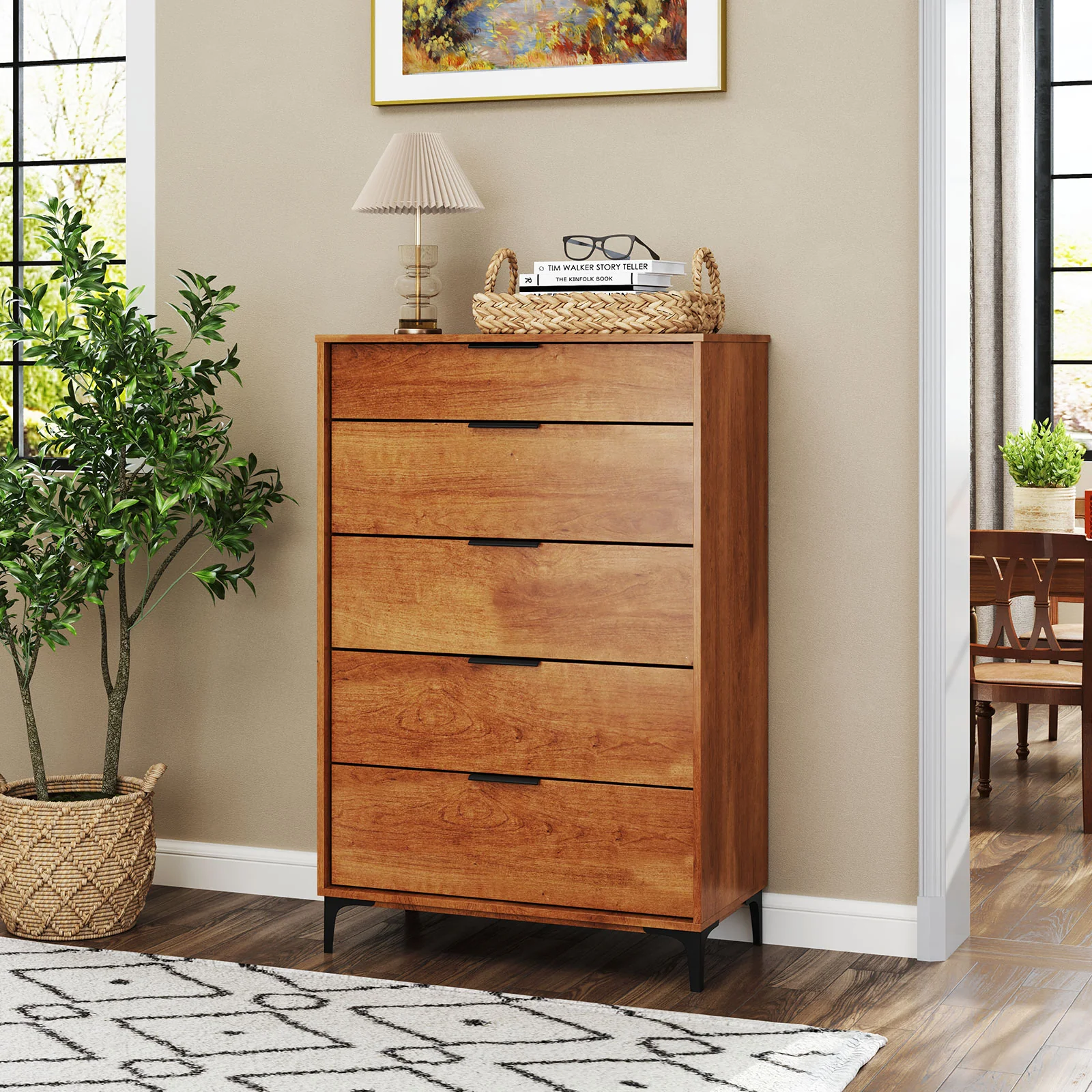 5-Drawer Dresser, Interlock System, Cherry - Image 2