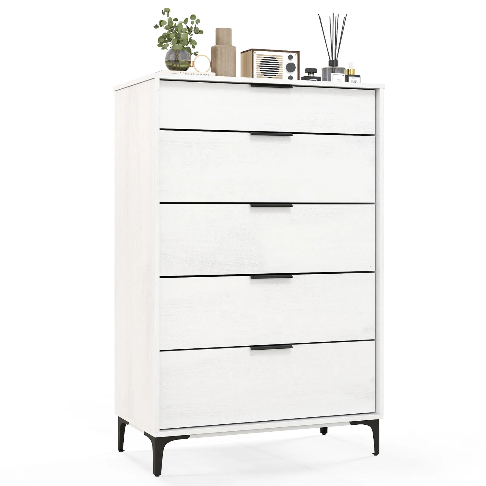 5-Drawer Dresser With Interlock System, White