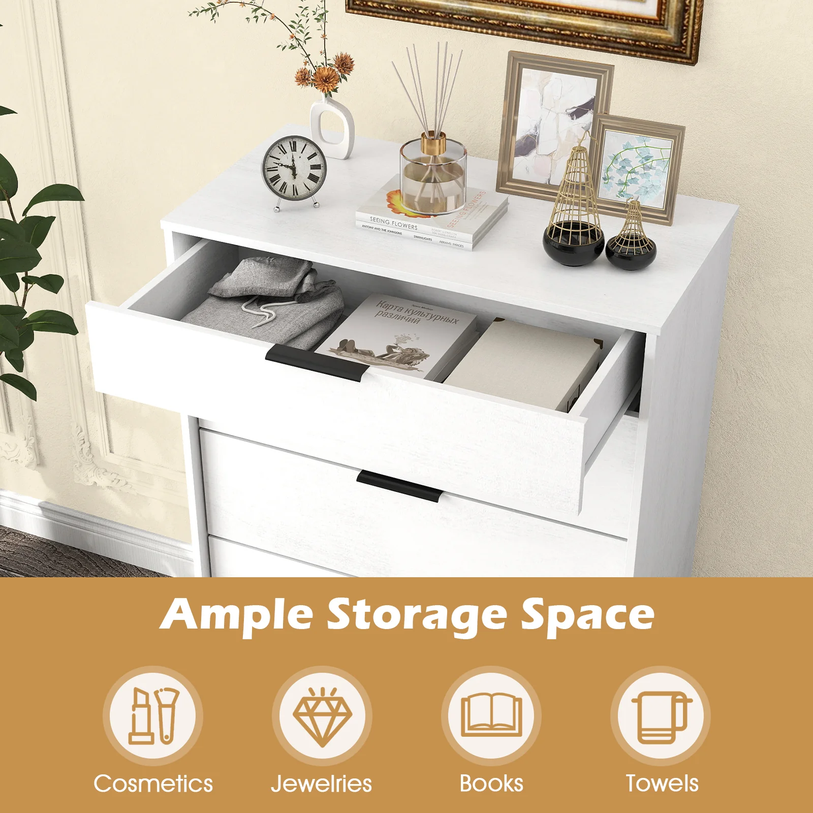 5-Drawer Dresser With Interlock System, White - Image 7