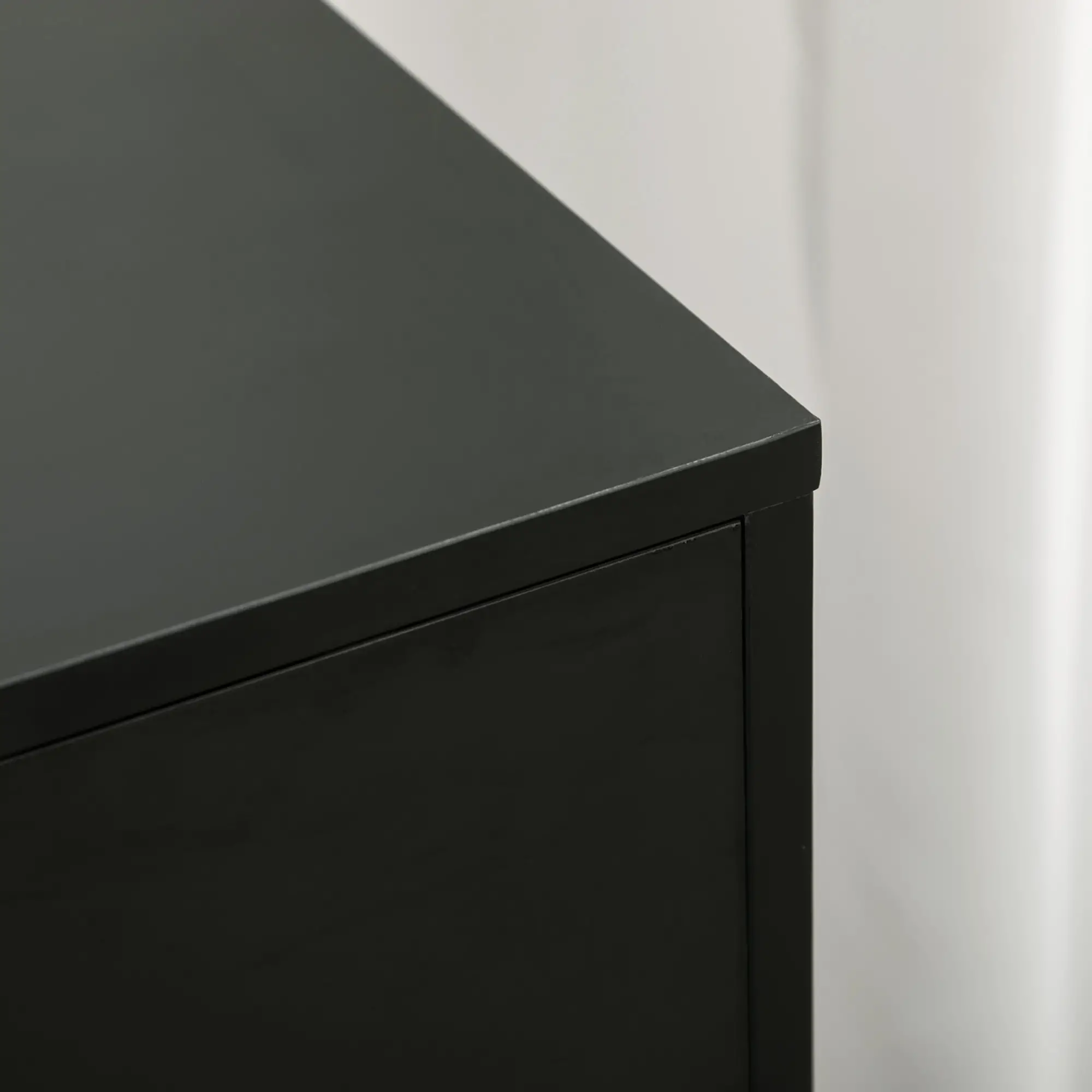 5-Drawer Lateral Filing Cabinet with Door, Adjustable Shelf, Wheels, Black - Image 10