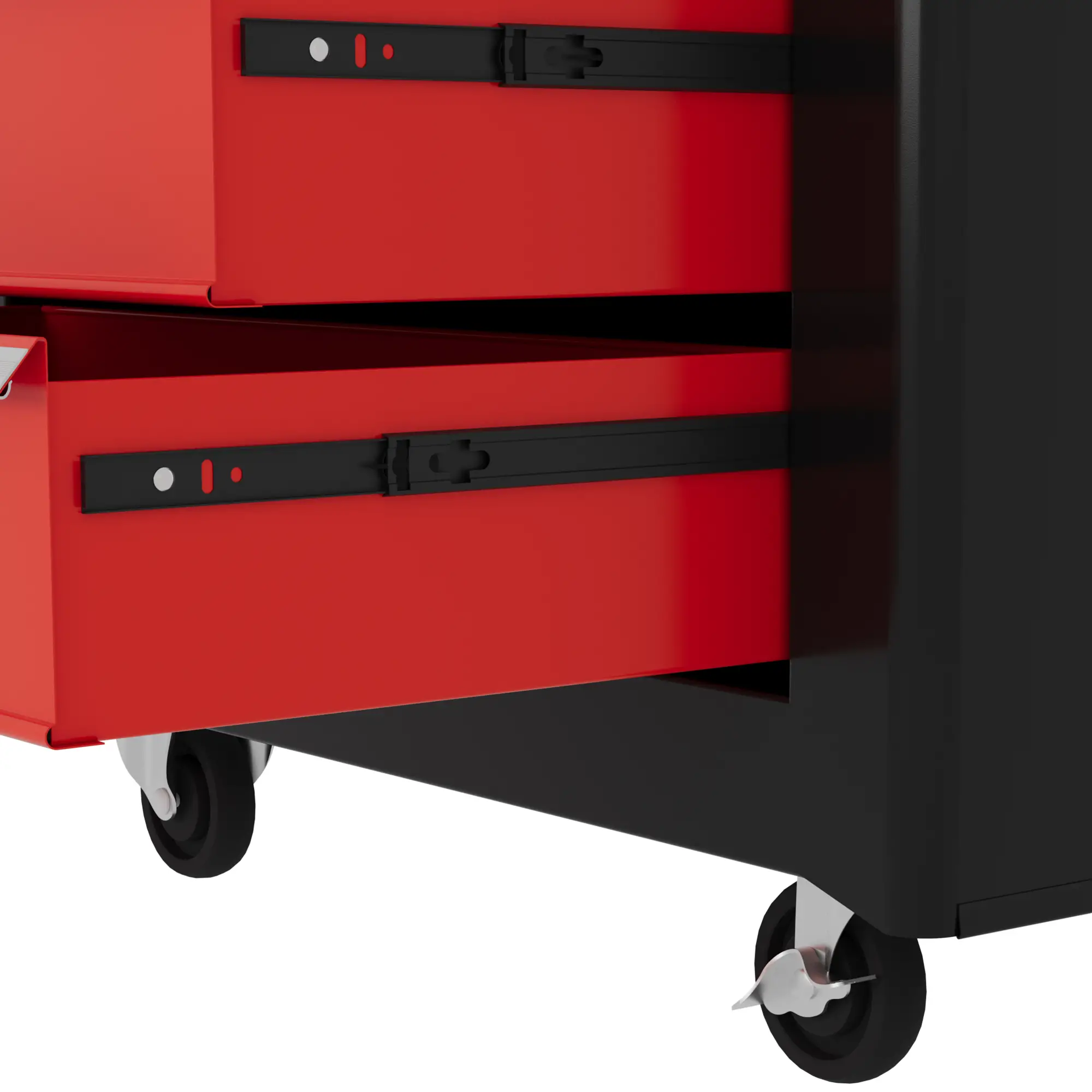5 Drawer Roller Tool Chest, Lockable Toolbox, Storage Organizer, Black Red - Image 9