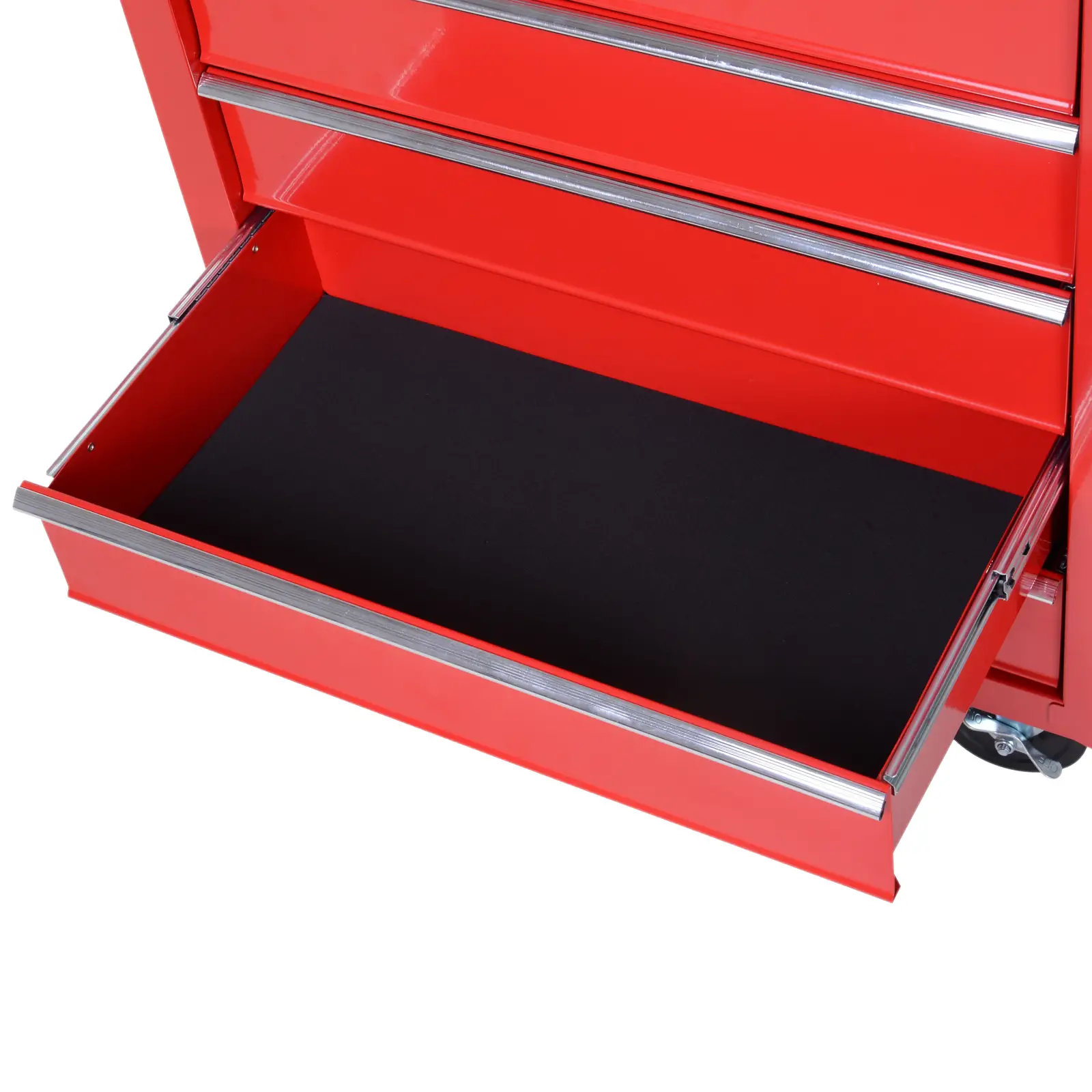 5 Drawer Roller Tool Chest, Mobile Lockable Toolbox, Red - Image 7