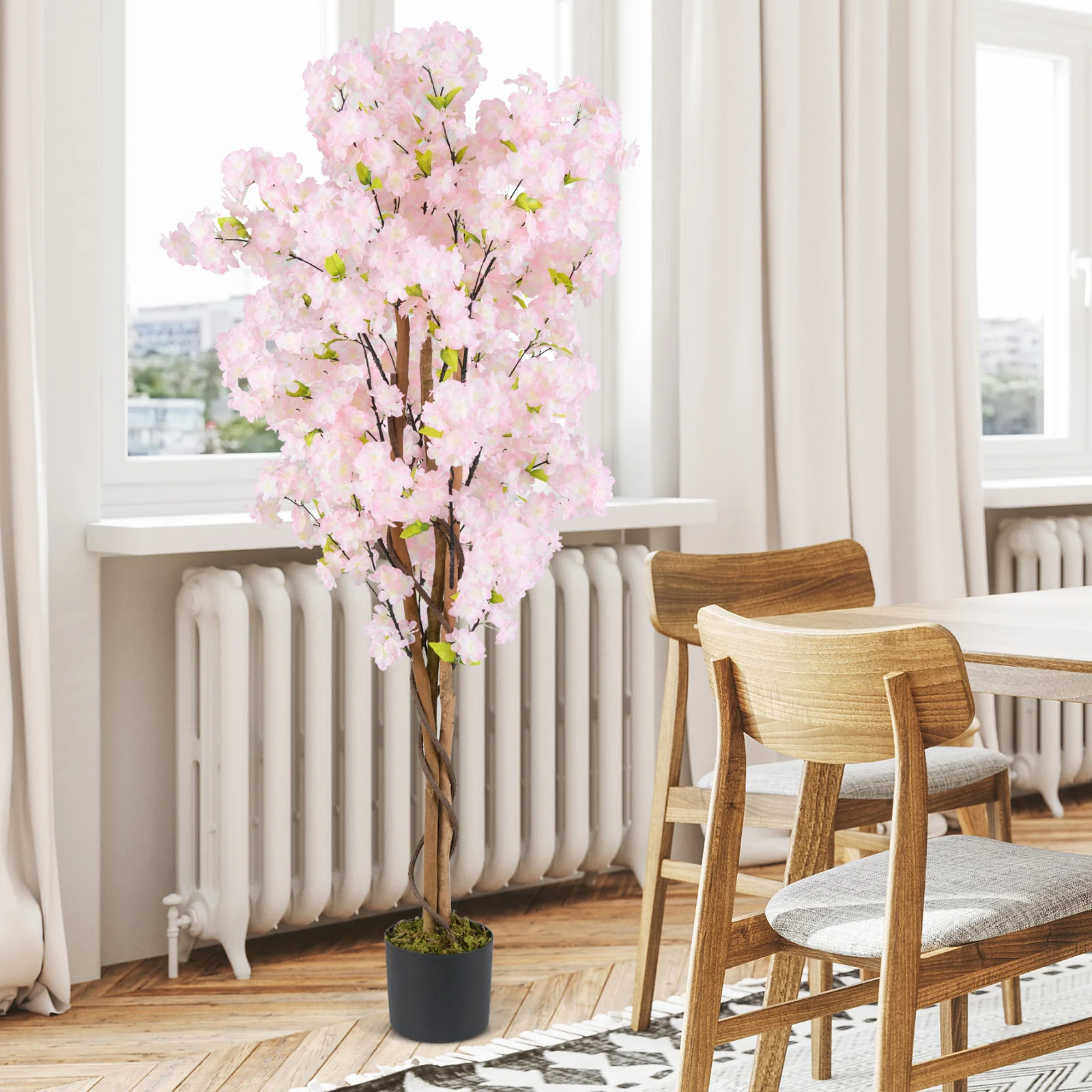 5 FT Artificial Cherry Blossom Tree, 1 Pack, Pink - Image 9
