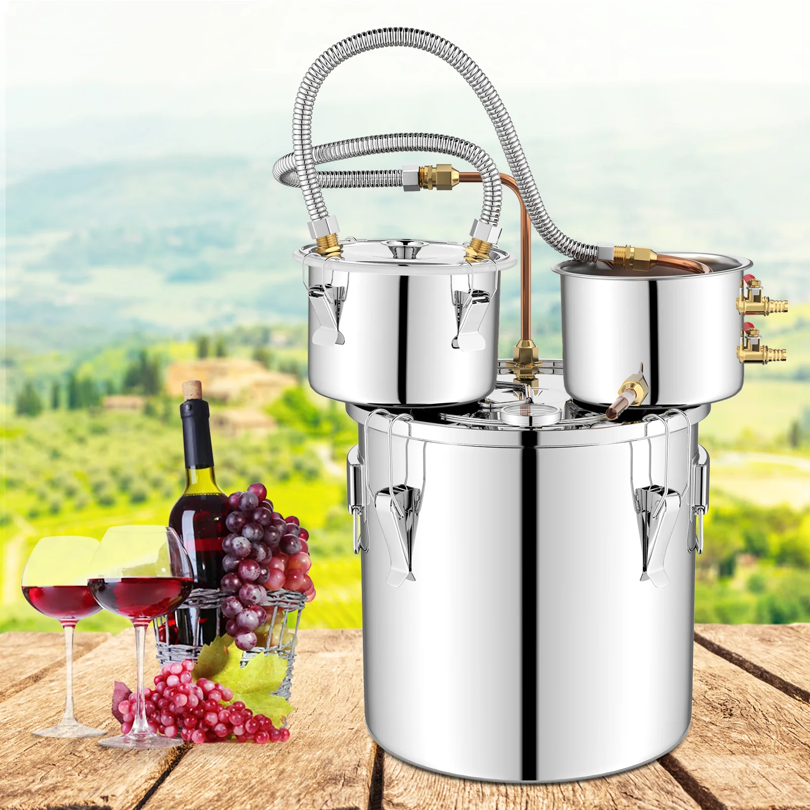 5 Gal, Water Alcohol Distiller, DIY Whisky, Silver - Image 3