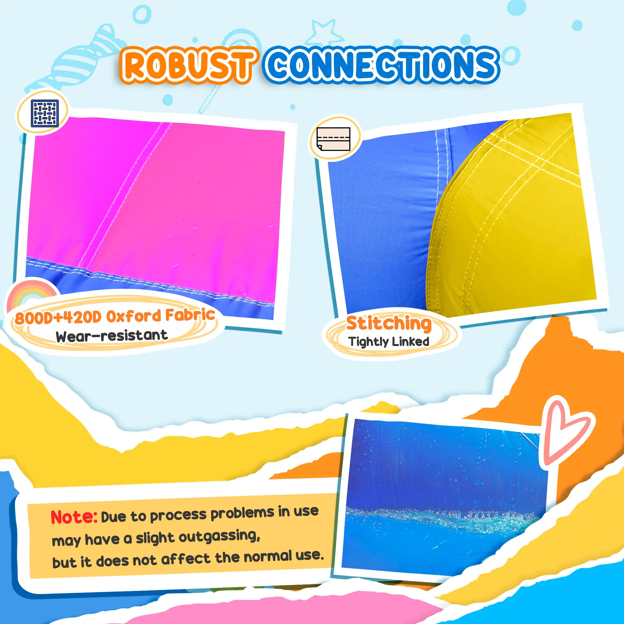 5 in 1 Inflatable Bounce Castle, Trampoline Water Slide, 12.4' x 10.5' x 6.9', Multi-color - Image 6
