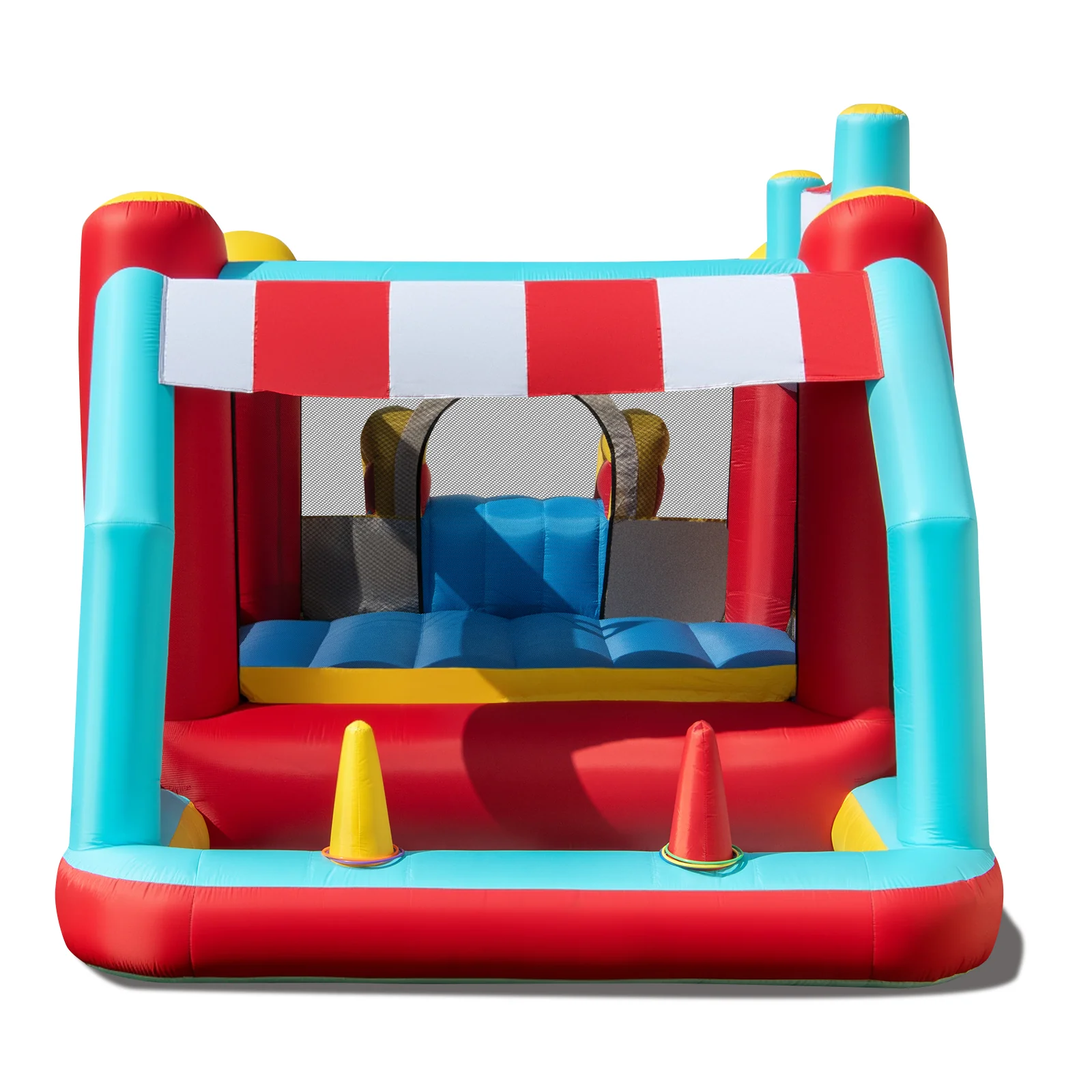 5-In-1 Inflatable Bounce House With Ball Pit, Slide, 480W Blower, Multicolor - Image 8