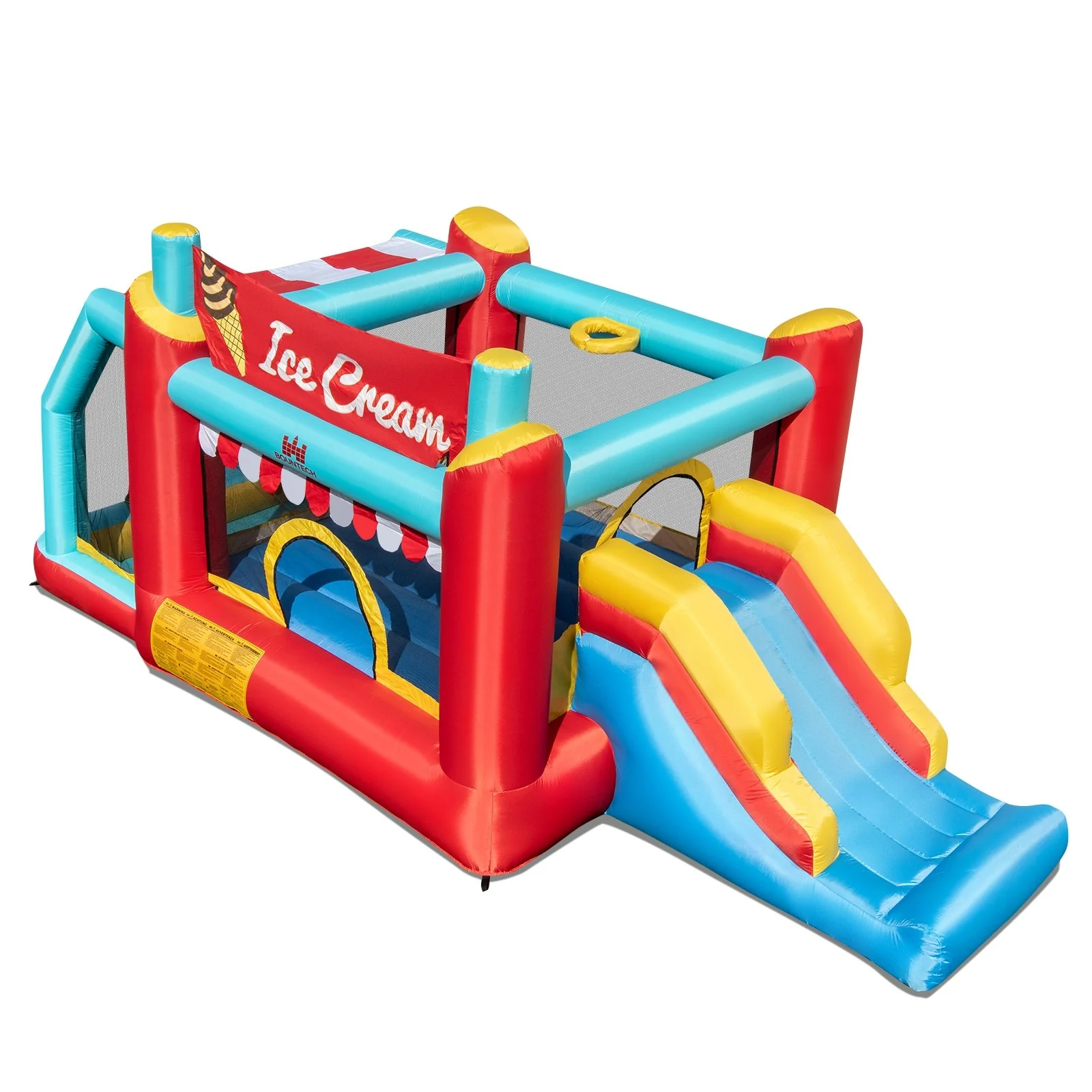 5-in-1 Inflatable Bounce House With Ball Pit, Slide, Multicolor