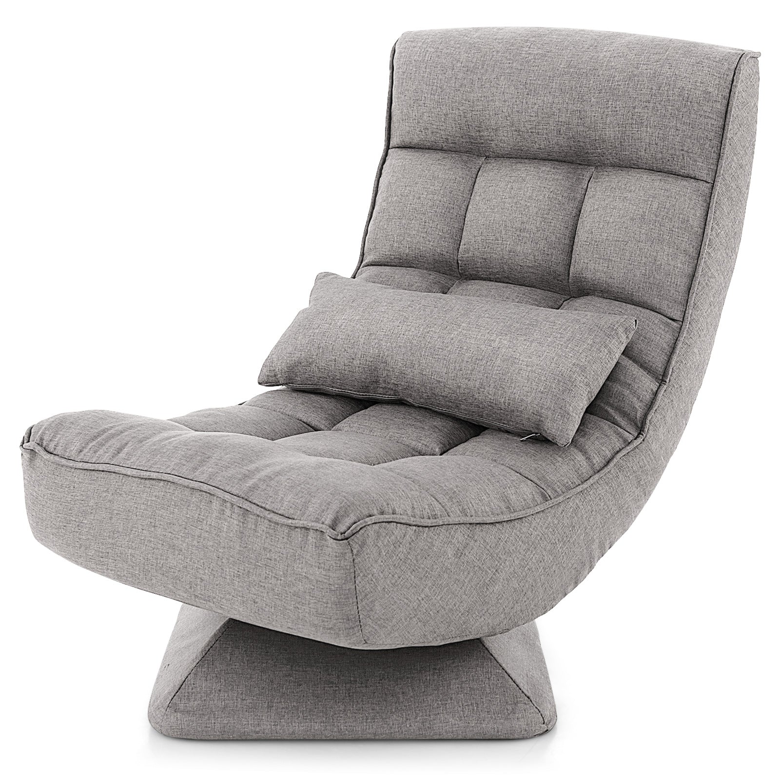 5-Level Adjustable 360° Swivel Floor Chair, Gray - Image 5