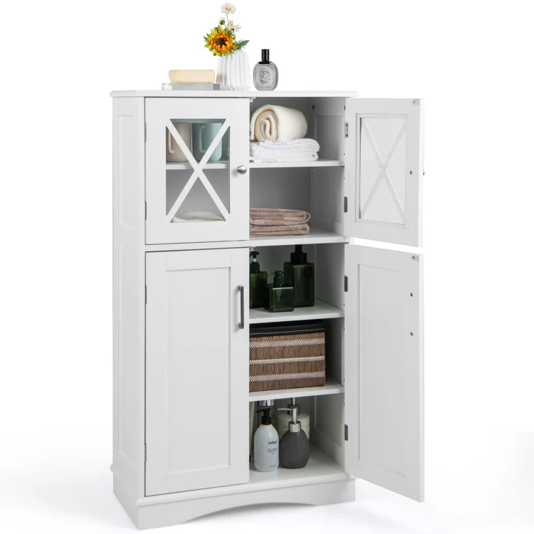 5-Piece Bathroom Suite, Toilet Cabinet, Bidet, Sink, Floor Cabinet, Dryer, White - Image 5
