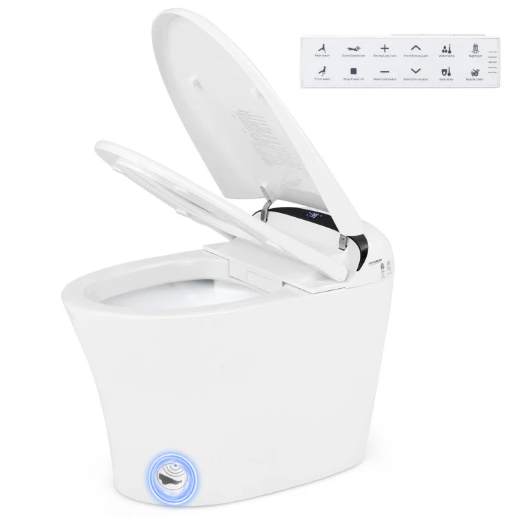 5-Piece Bathroom Suite, Toilet Cabinet, Bidet, Sink, Floor Cabinet, Dryer, White - Image 7