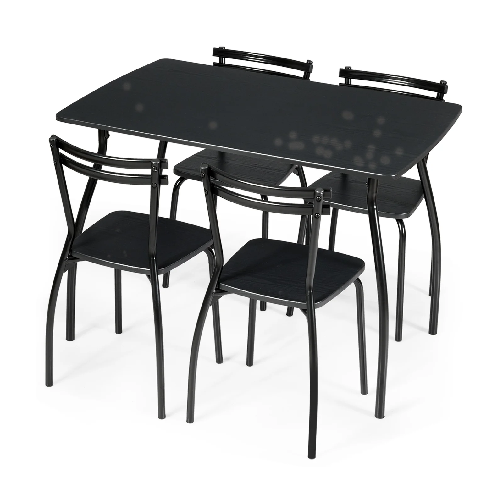5 Piece Dining Table Set With 4 Chairs, Black