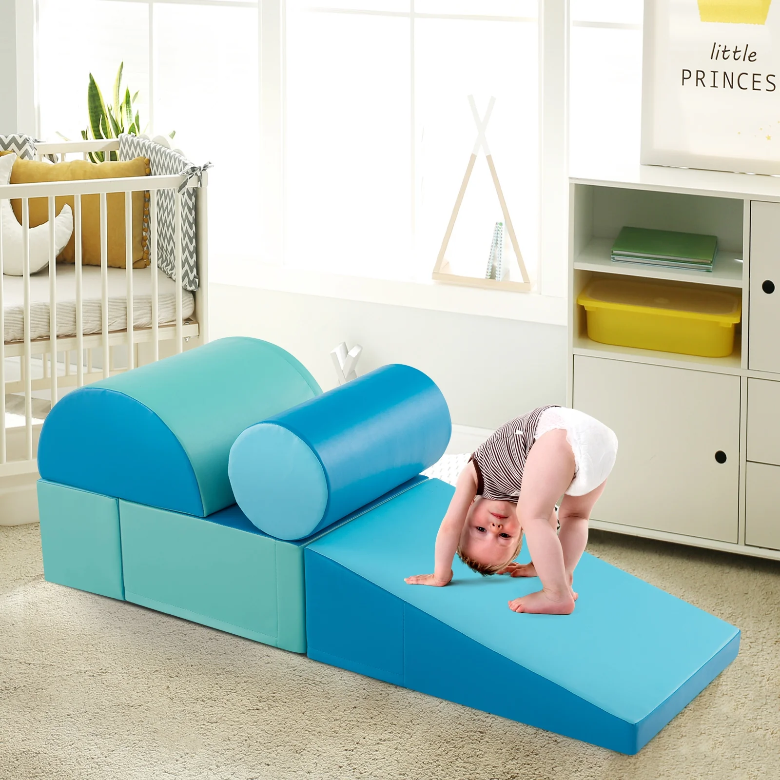 5-Piece Kids Climb And Crawl Activity Playset, Navy - Image 3