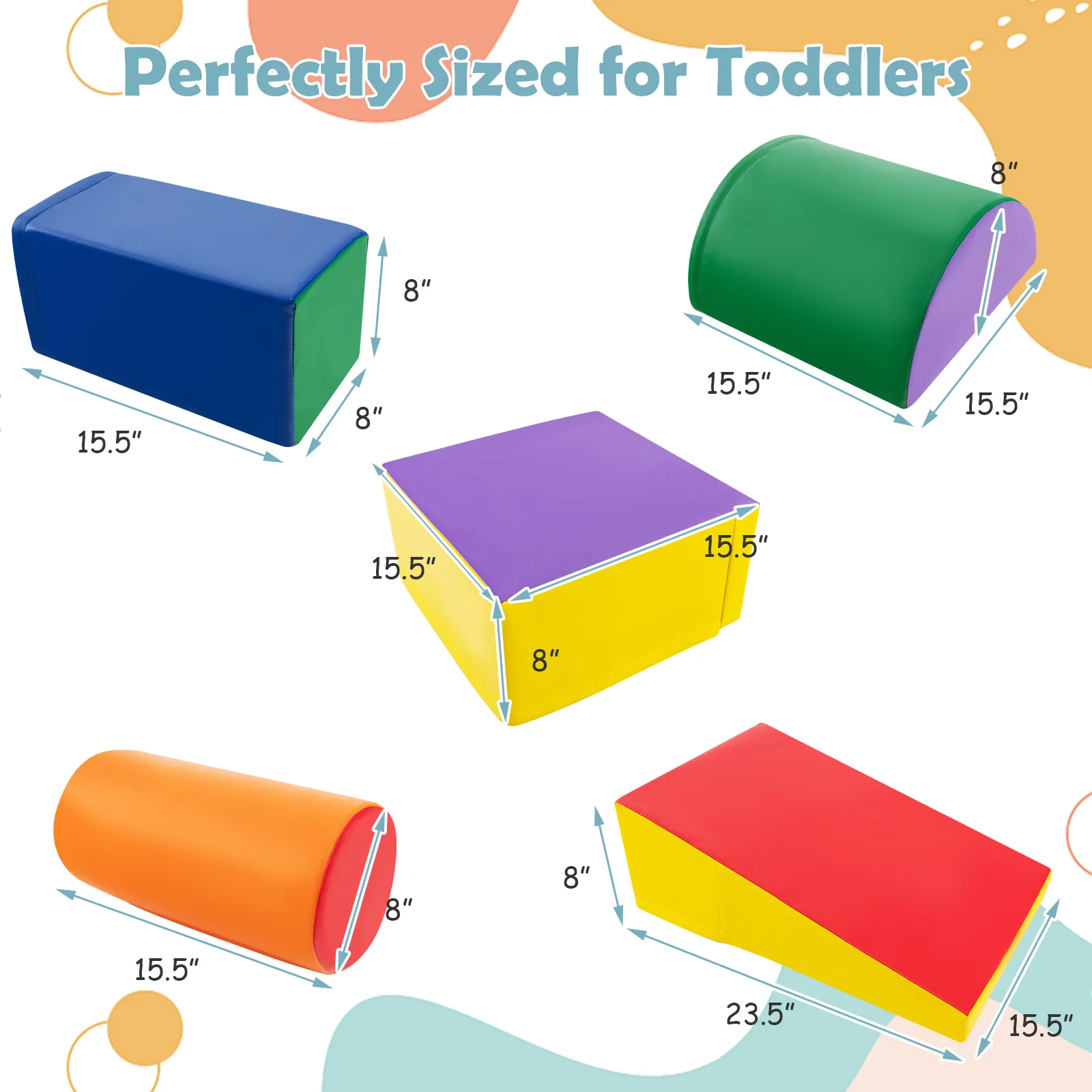 5-Piece Kids Climb & Crawl Activity Playset, Multicolor - Image 5