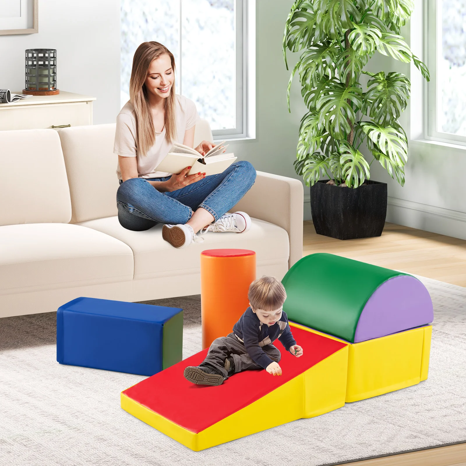 5-Piece Kids Climb & Crawl Activity Playset, Multicolor - Image 6