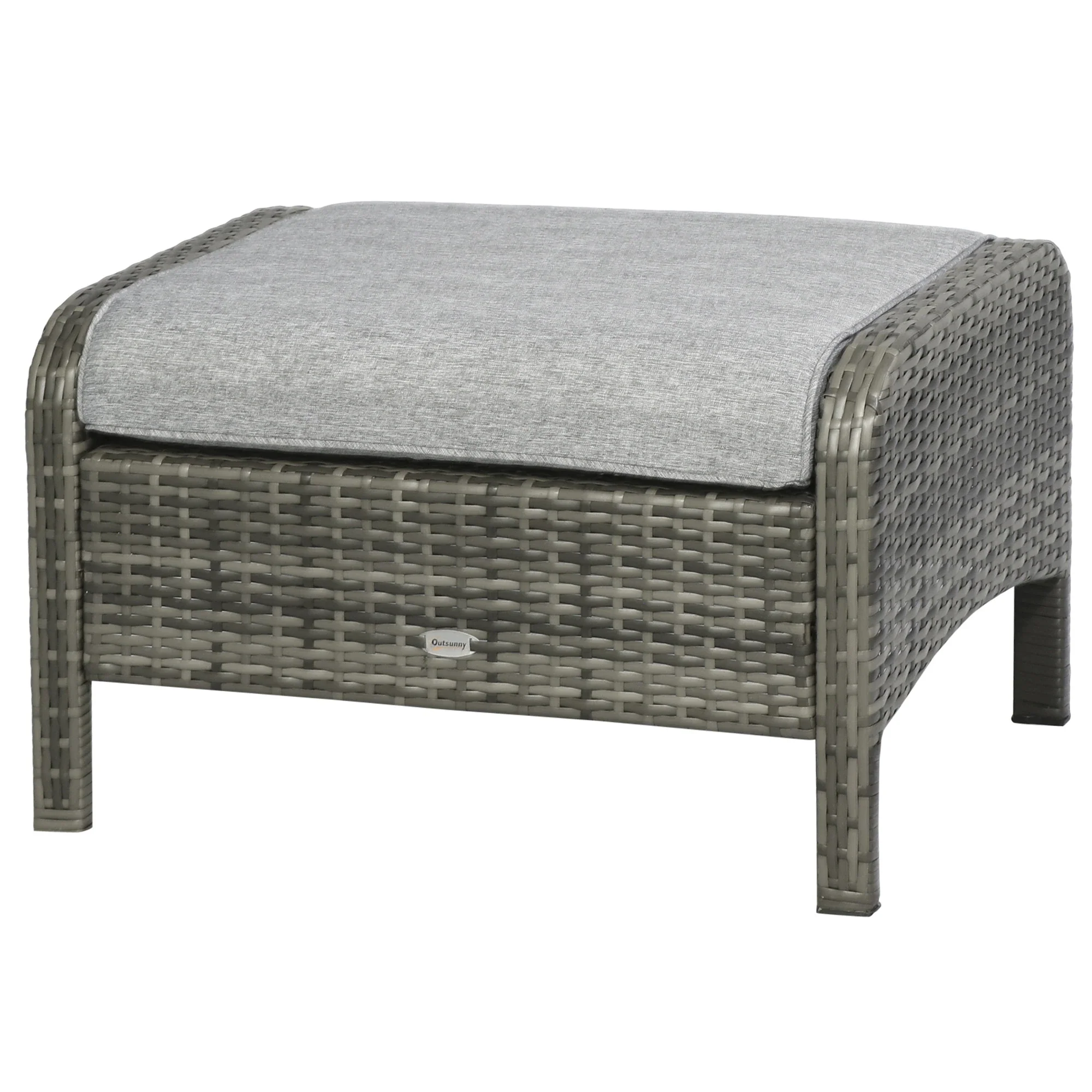 5-Piece Wicker Patio Sofa Set, Thick Padded Cushions, Light Grey - Image 9