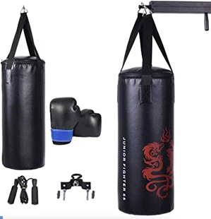5 Pieces 40Lbs Boxing Set, Jump Rope, Gloves, Black - Image 4