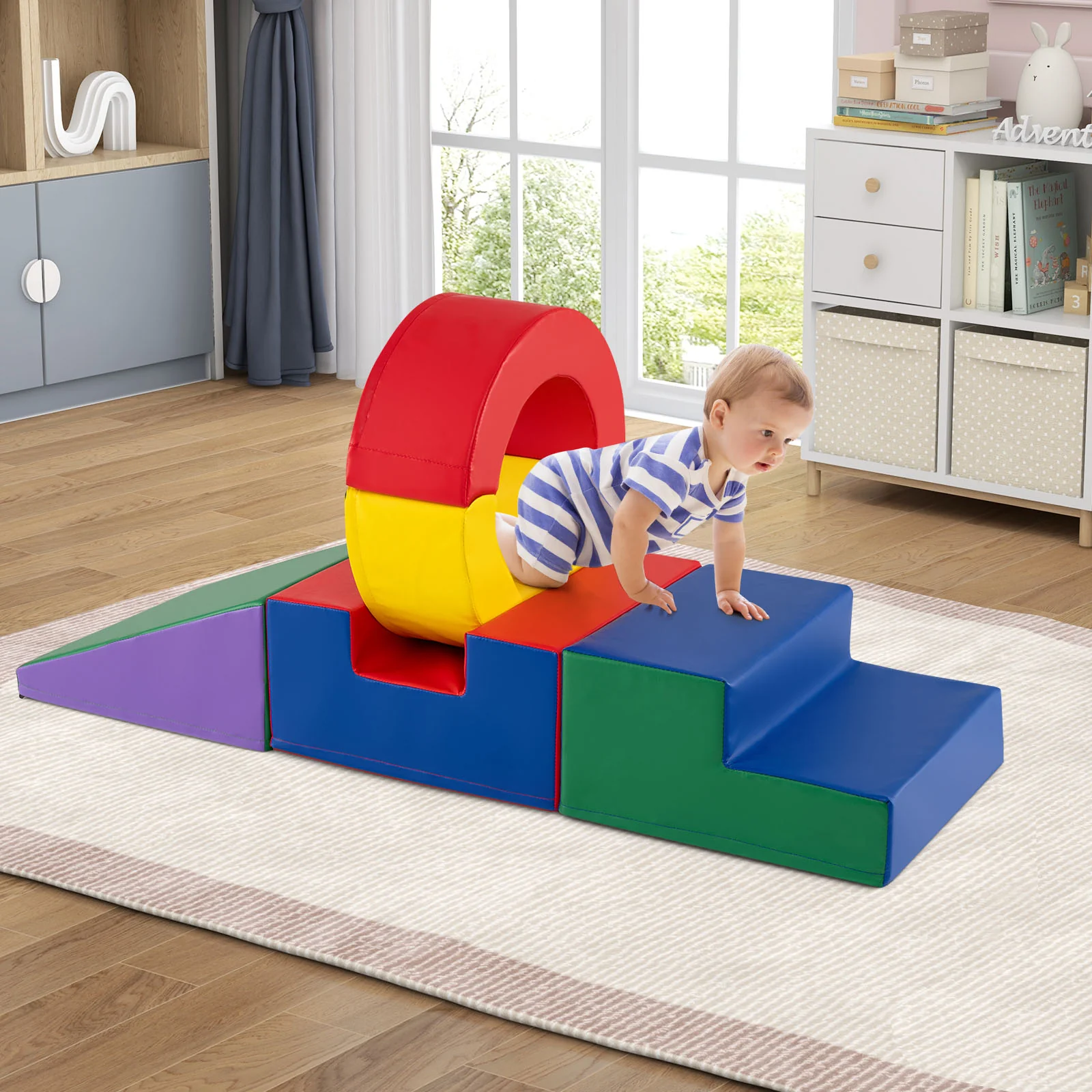 5 Pieces Kids Climbing Toys with PU Leather Cover, Multicolor - Image 2