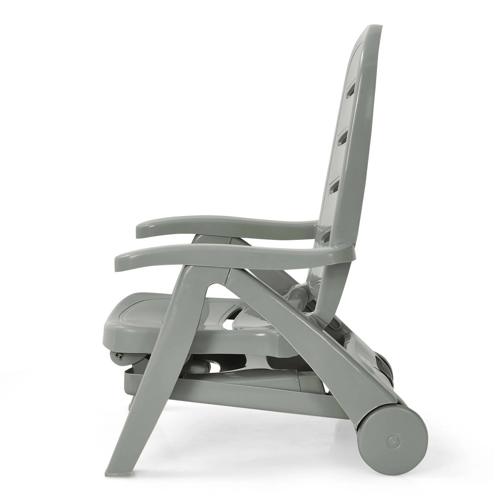 5 Position Adjustable Folding Lounger Chaise Chair, Gray - Image 4