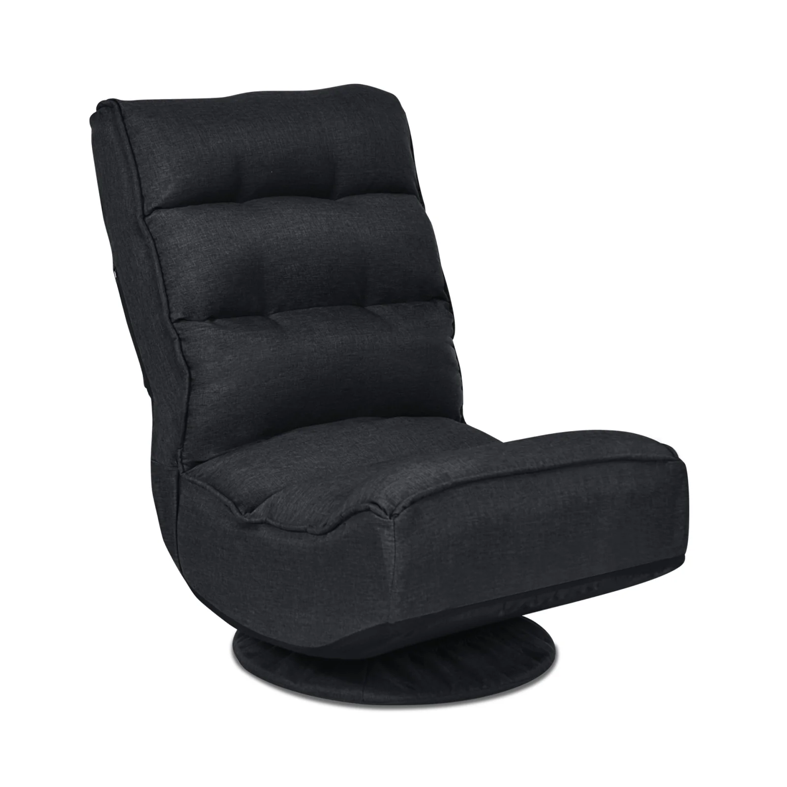 5-Position Folding Floor Gaming Chair, Black - Image 4