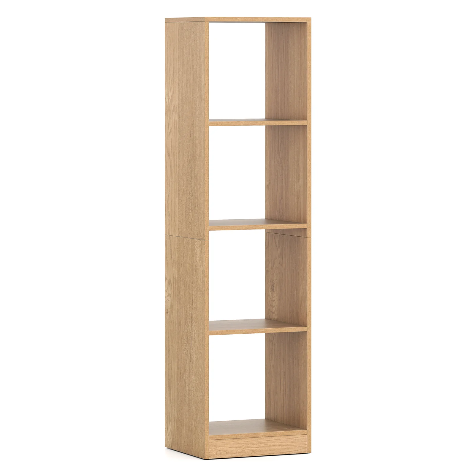 5-Tier 4-Cube Narrow Bookshelf, Anti-Tipping Kits, Natural - Image 4