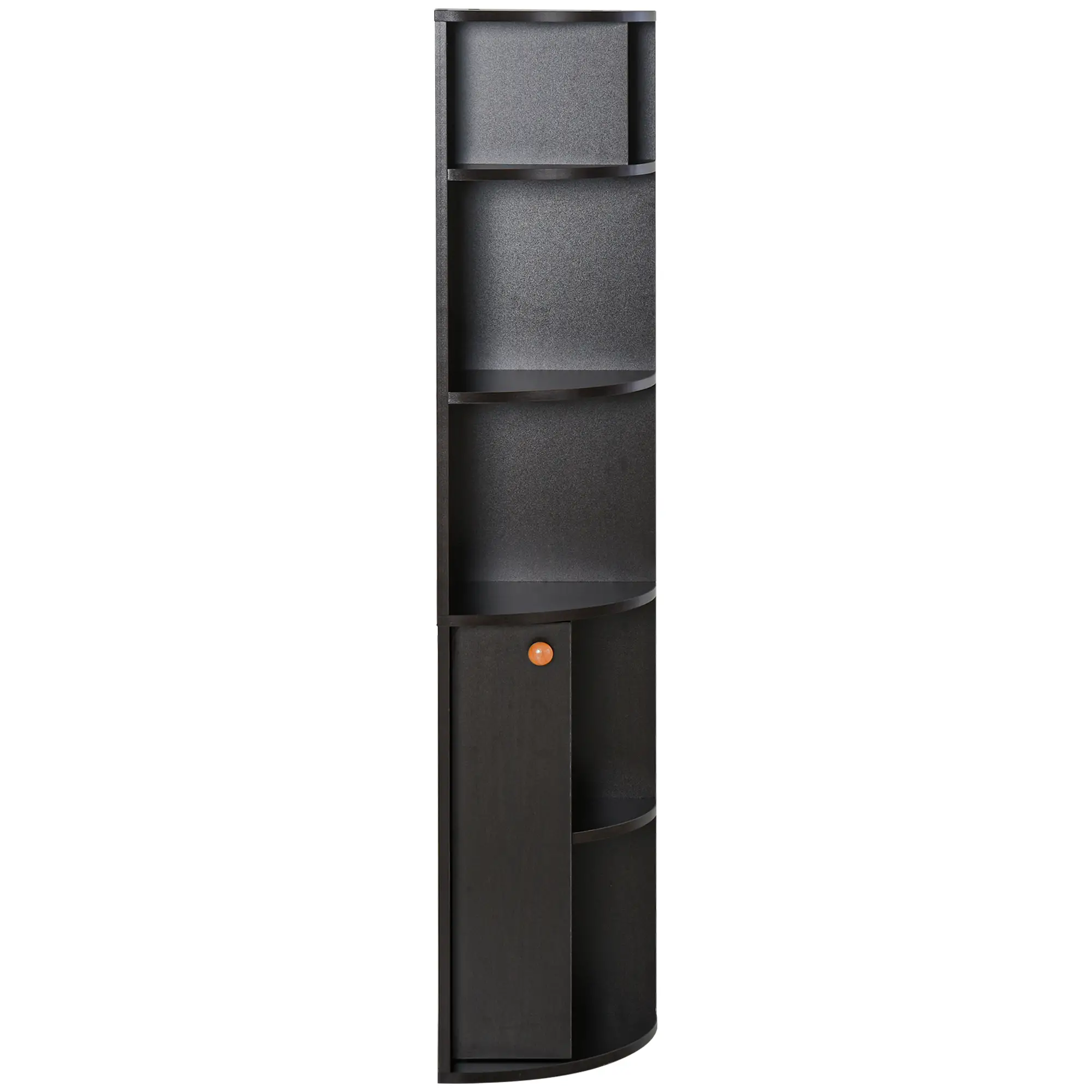 5-Tier Corner Bookcase, Storage Bookshelf, Open Compartments, Cabinet, Black - Image 11