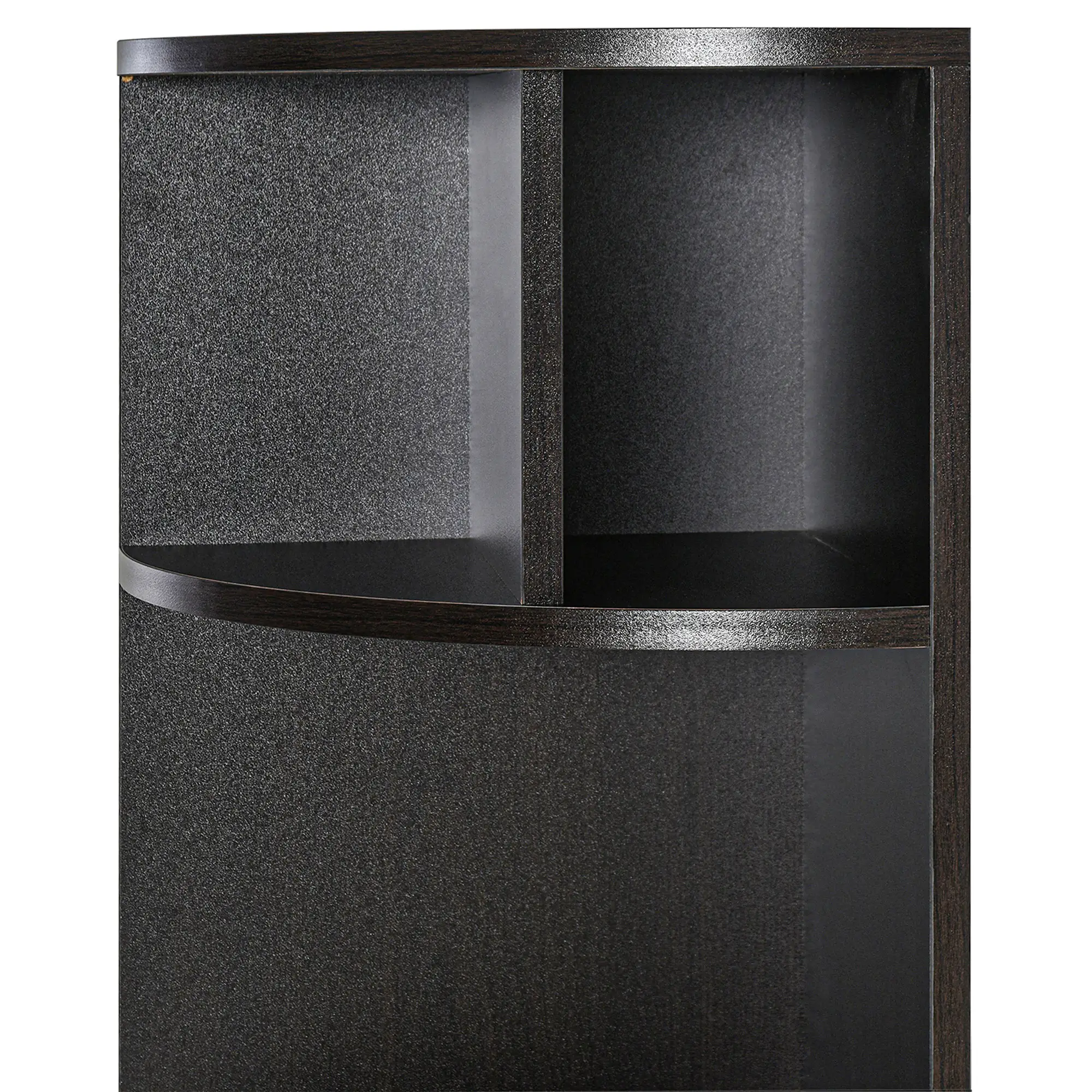 5-Tier Corner Bookcase, Storage Bookshelf, Open Compartments, Cabinet, Black - Image 9