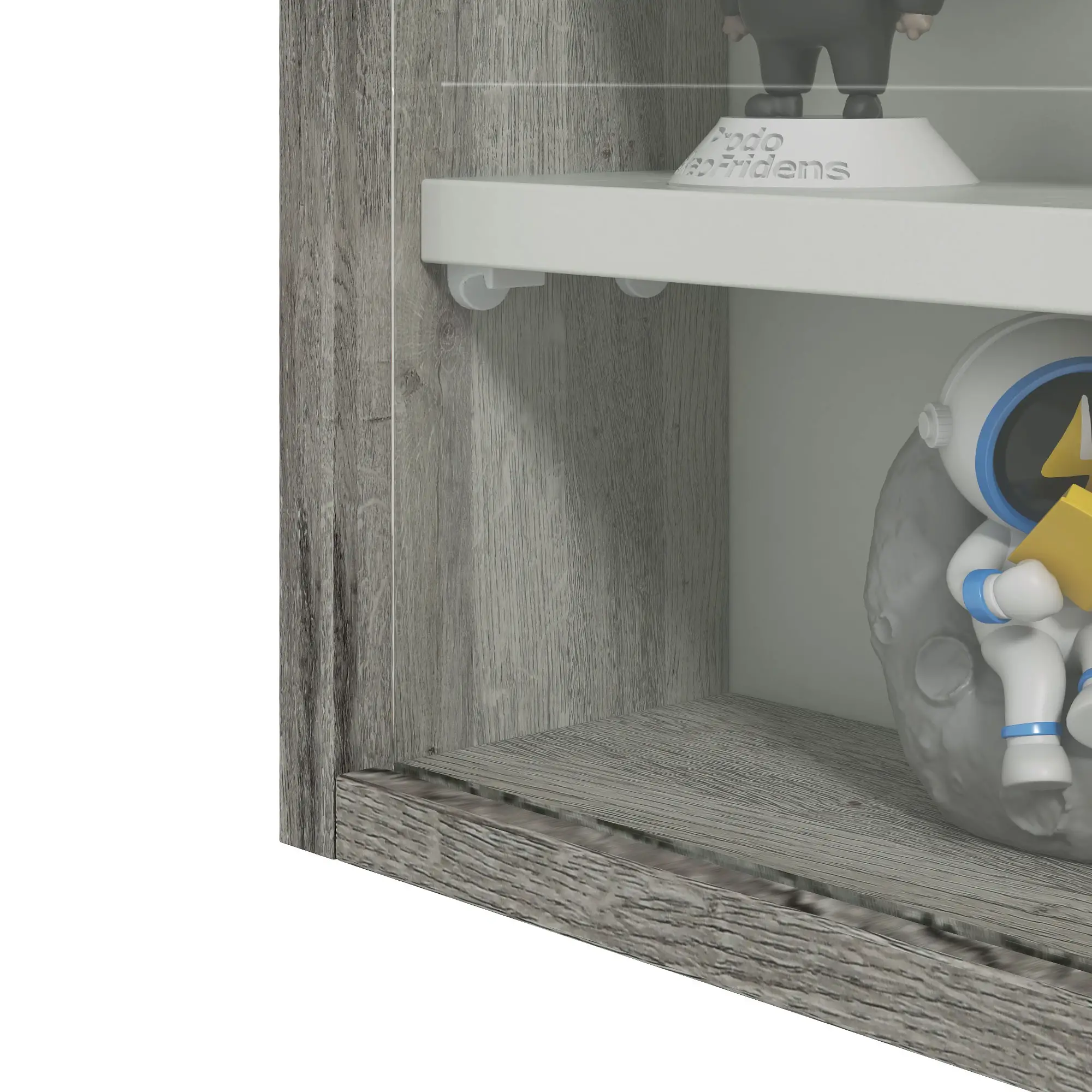 5-Tier Display Cabinet, Glass Curio Cabinet, White - Image 10