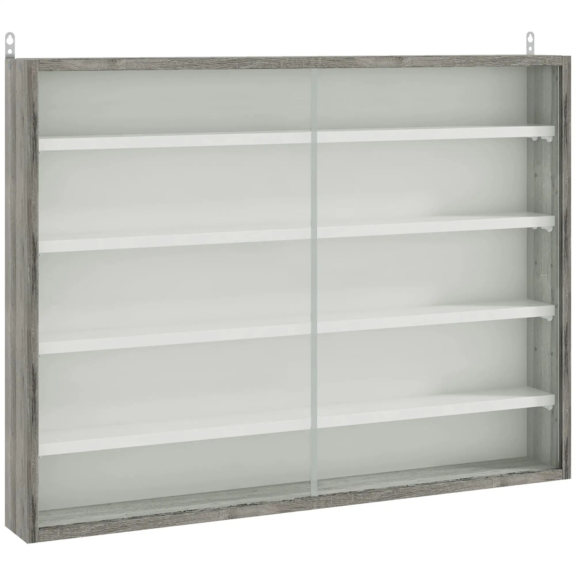 5-Tier Display Cabinet, Glass Curio Cabinet, White - Image 11