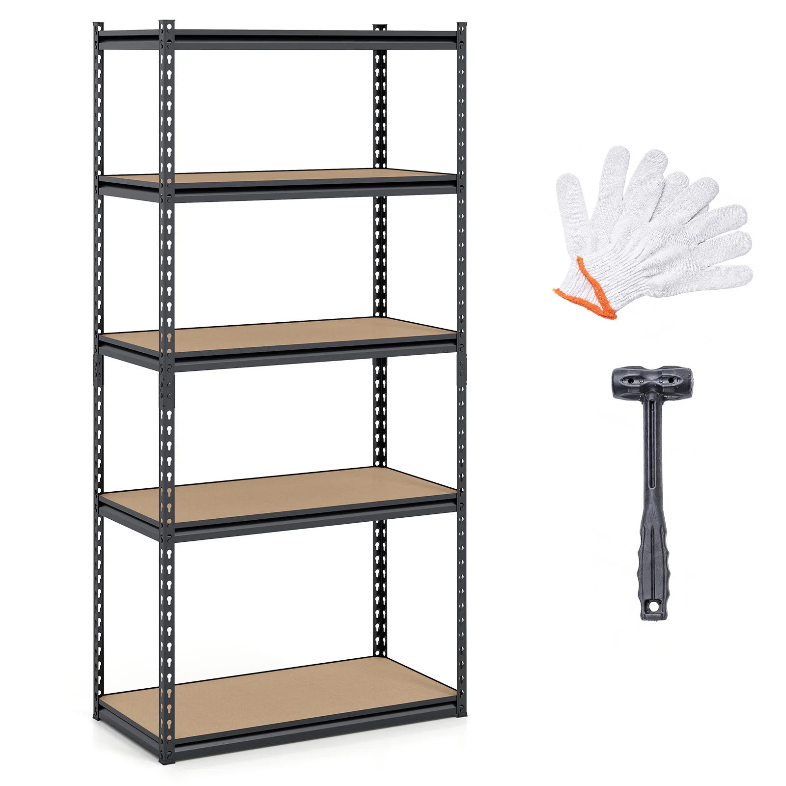 5-Tier Garage Shelving, 2200 LBS Metal Storage, Adjustable Utility Rack