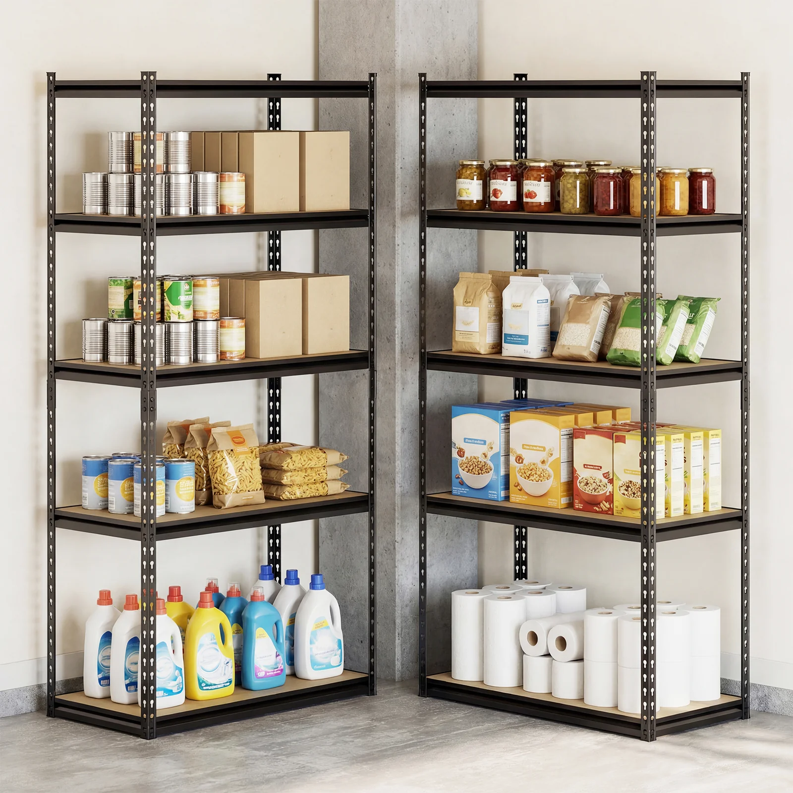 5-Tier Garage Shelving, 2200 LBS Metal Storage, Adjustable Utility Rack - Image 3
