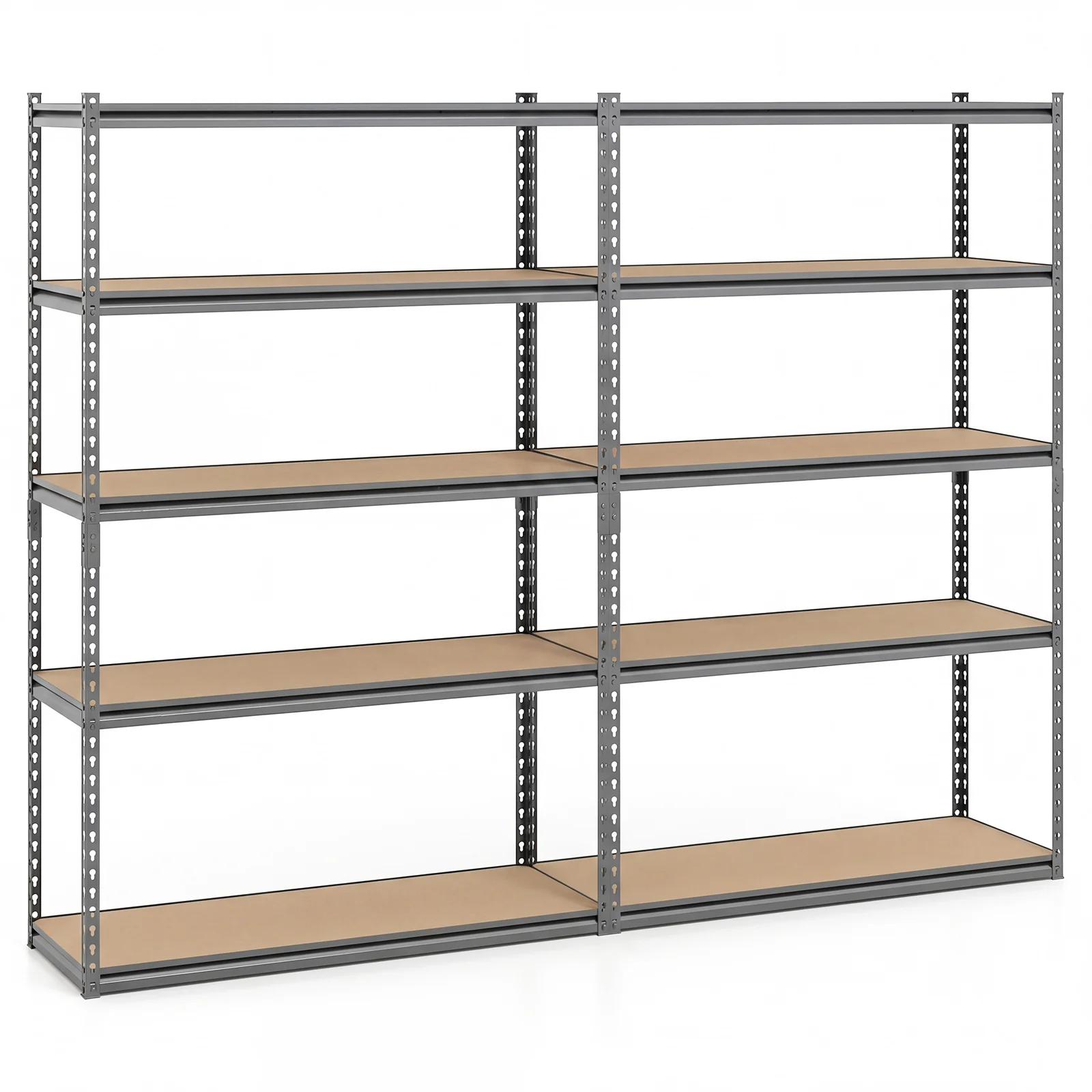5-Tier Garage Shelving, 2200 LBS Metal Storage Rack, Adjustable, Set of 2