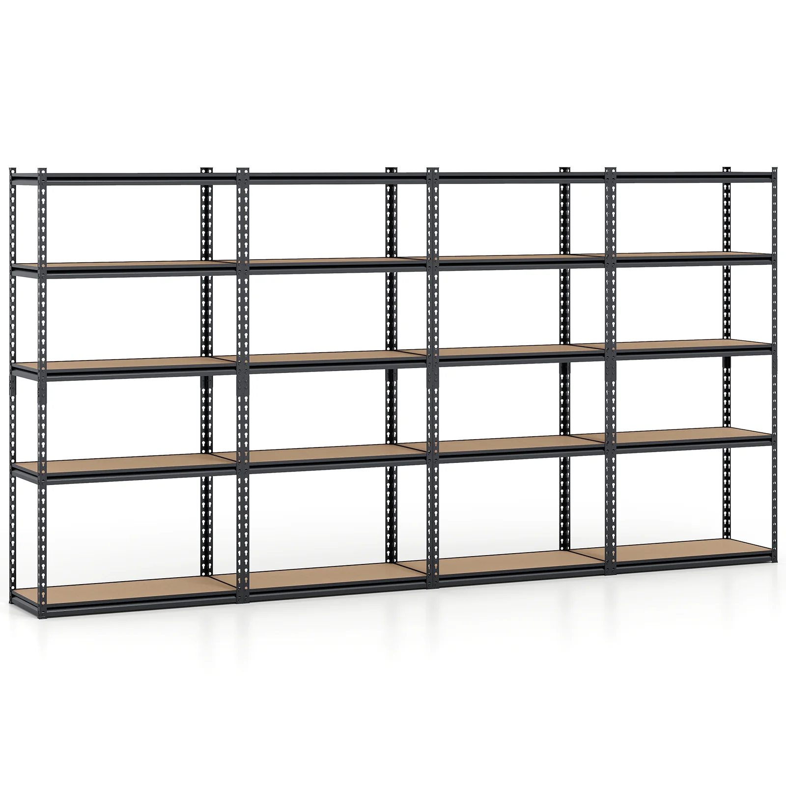 5-Tier Garage Shelving, 2200 LBS Metal Storage Rack, Set of 4