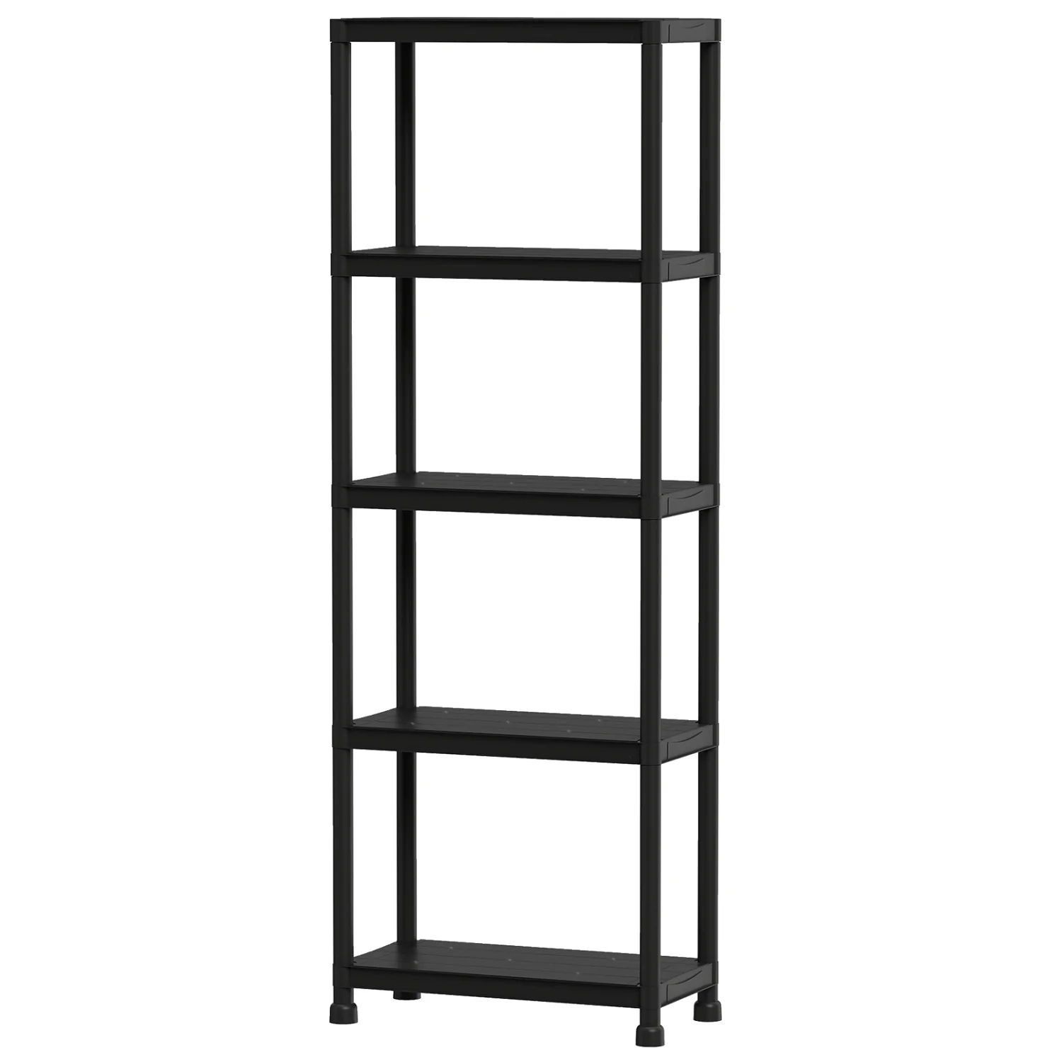 5-Tier Heavy-Duty Plastic Storage Shelves, Black - Image 4